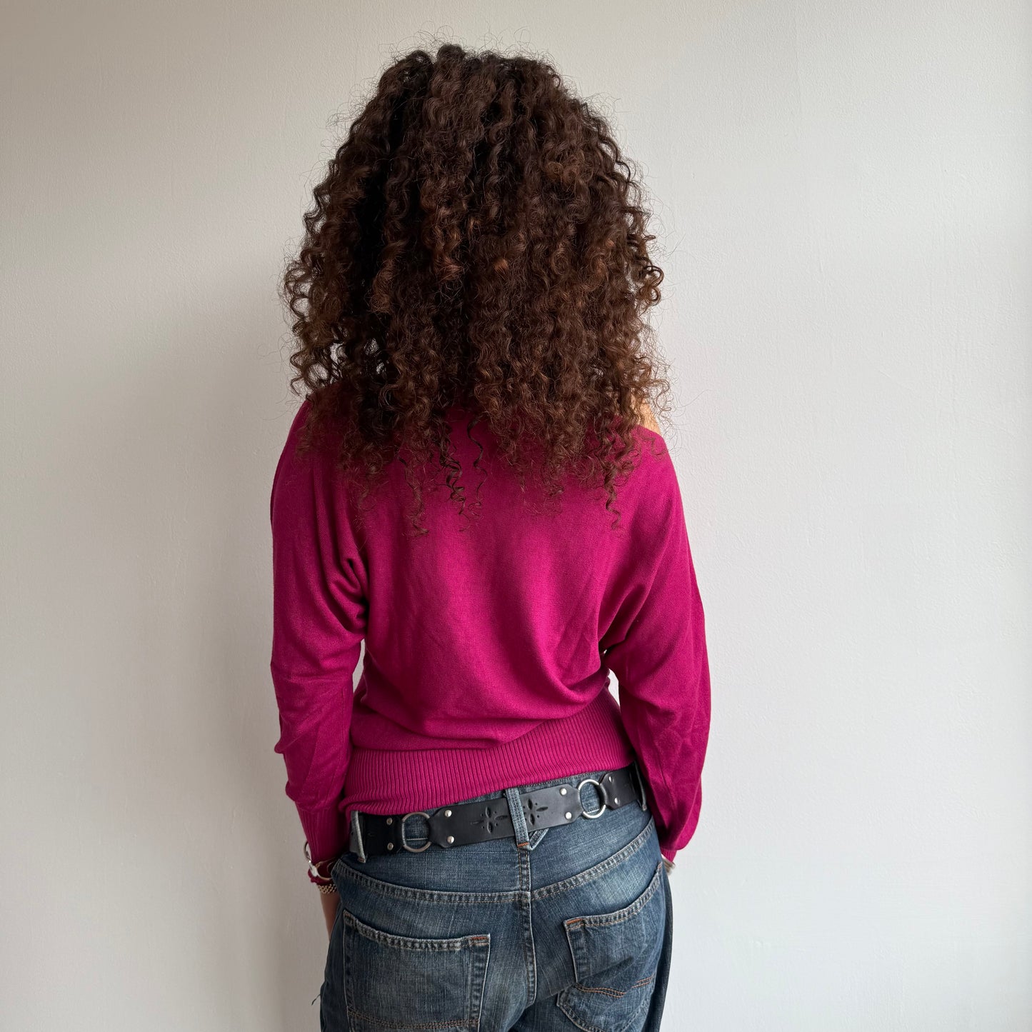 Fuschia slouchy knit jumper - Size M