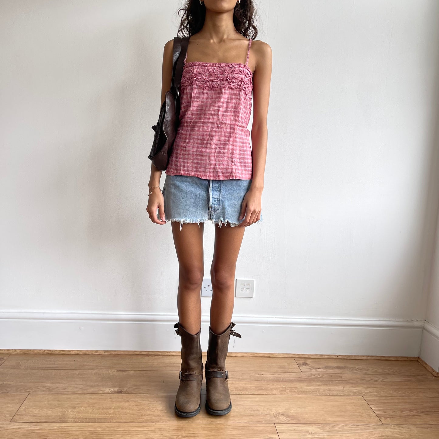 Pink gingham cami - Size M/L