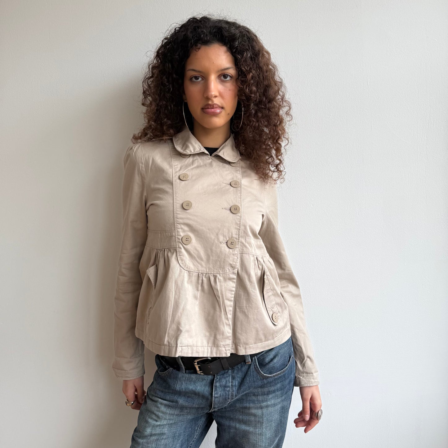Beige peacoat - Size S