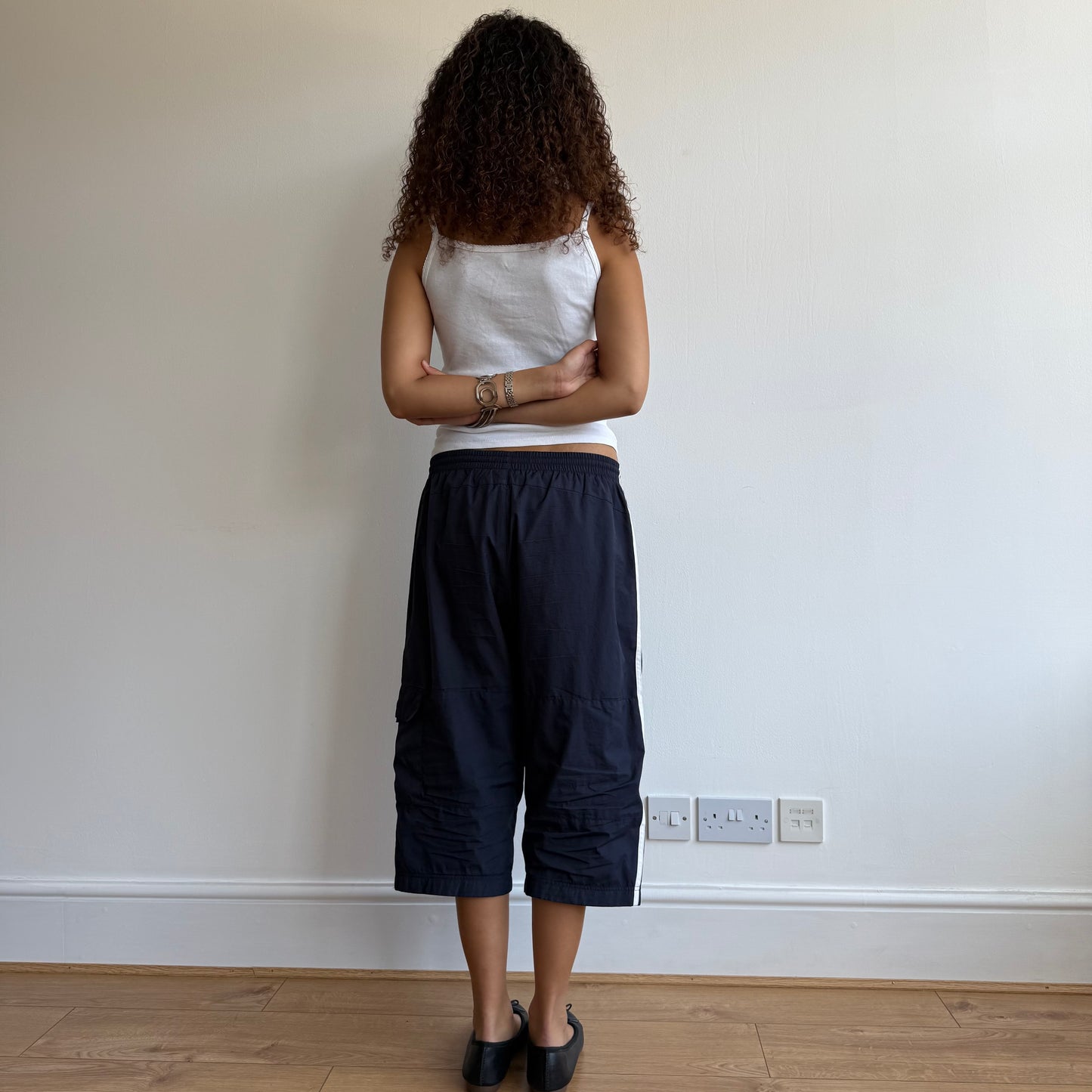 Navy Adidas capris - Size M (1)