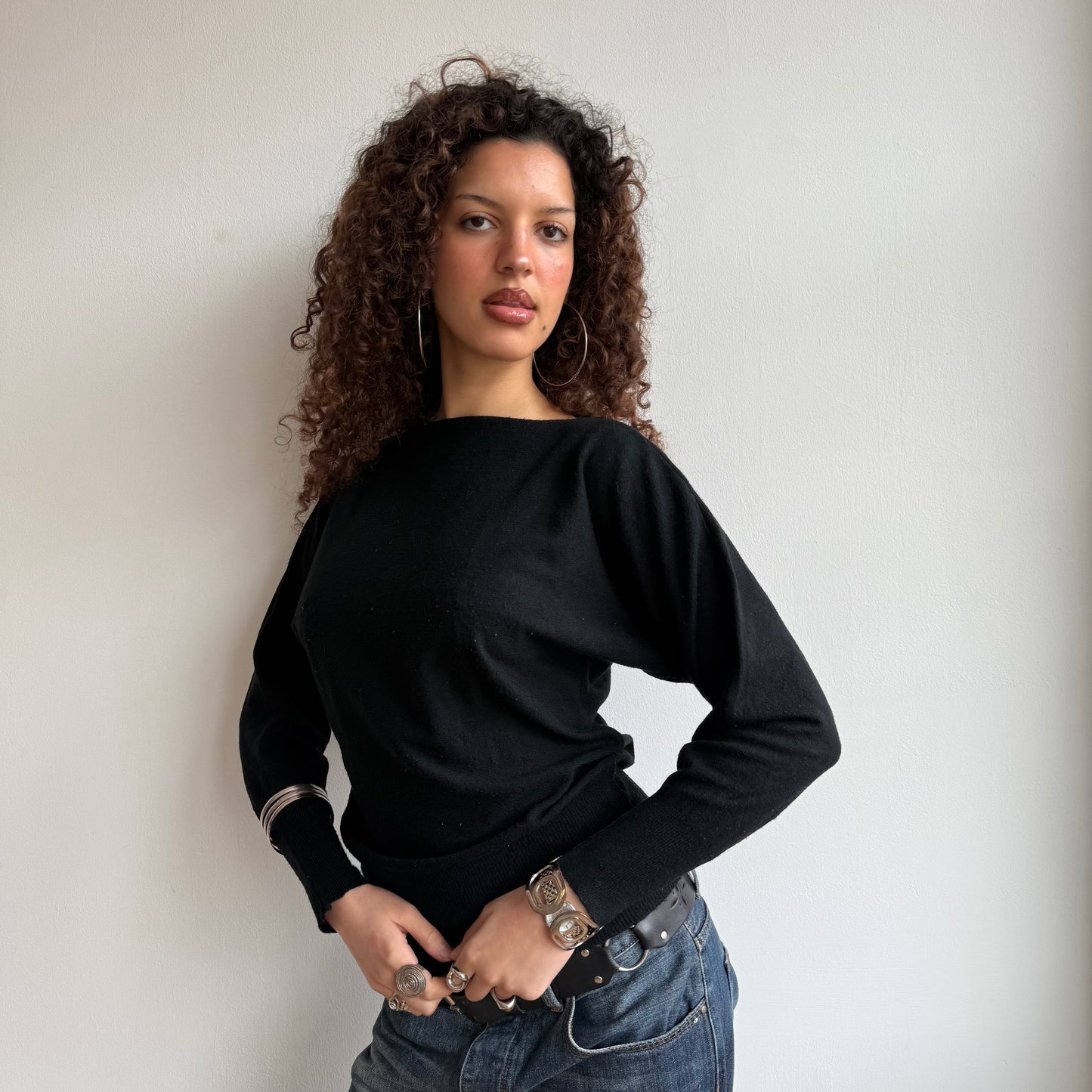 Black slouchy knit (4) - Size S