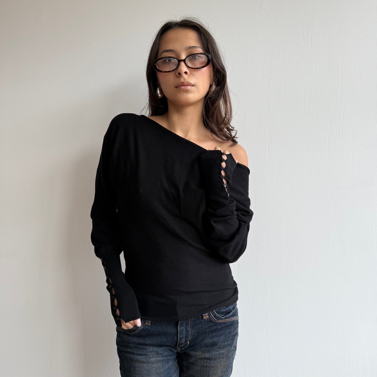 Black slouchy knit - Size S