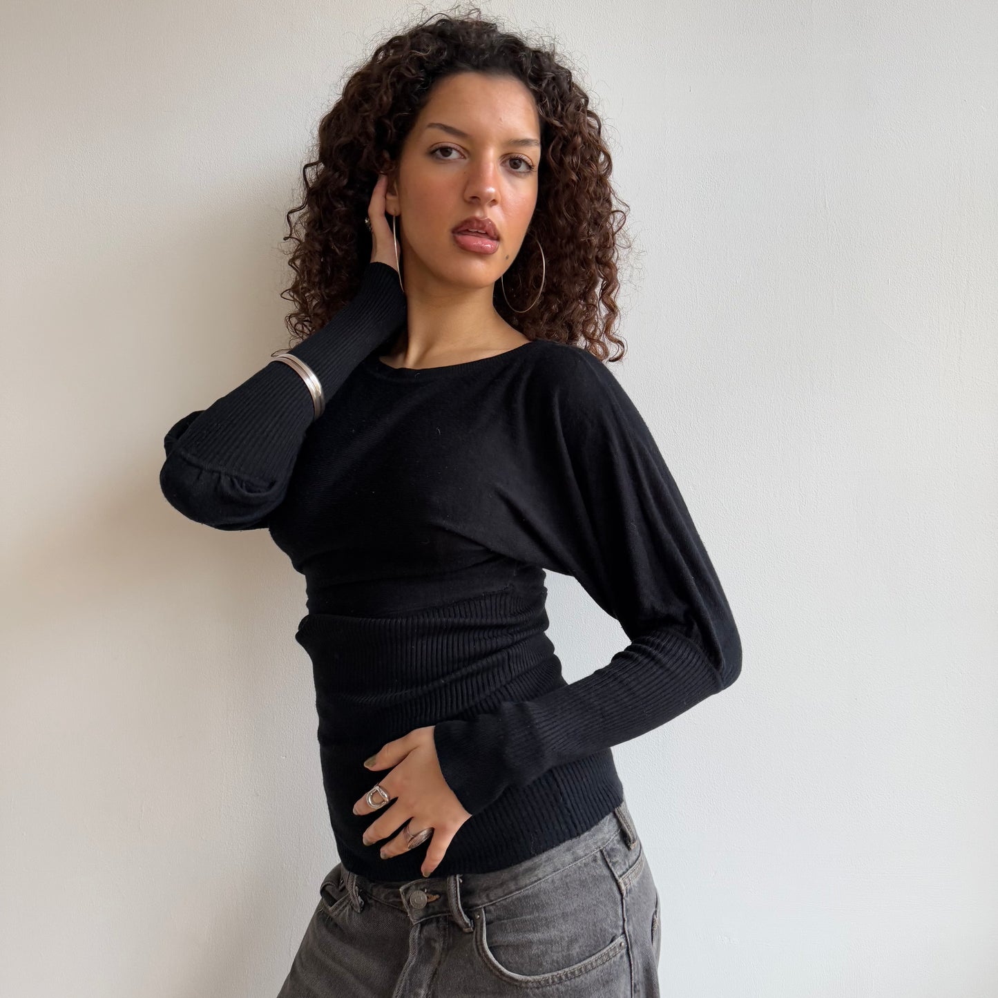Black slouchy knit - Size M
