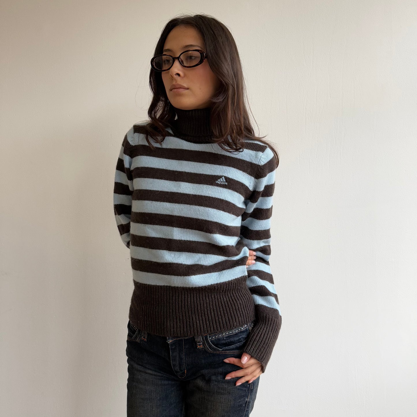 Striped Adidas roll neck - Size S