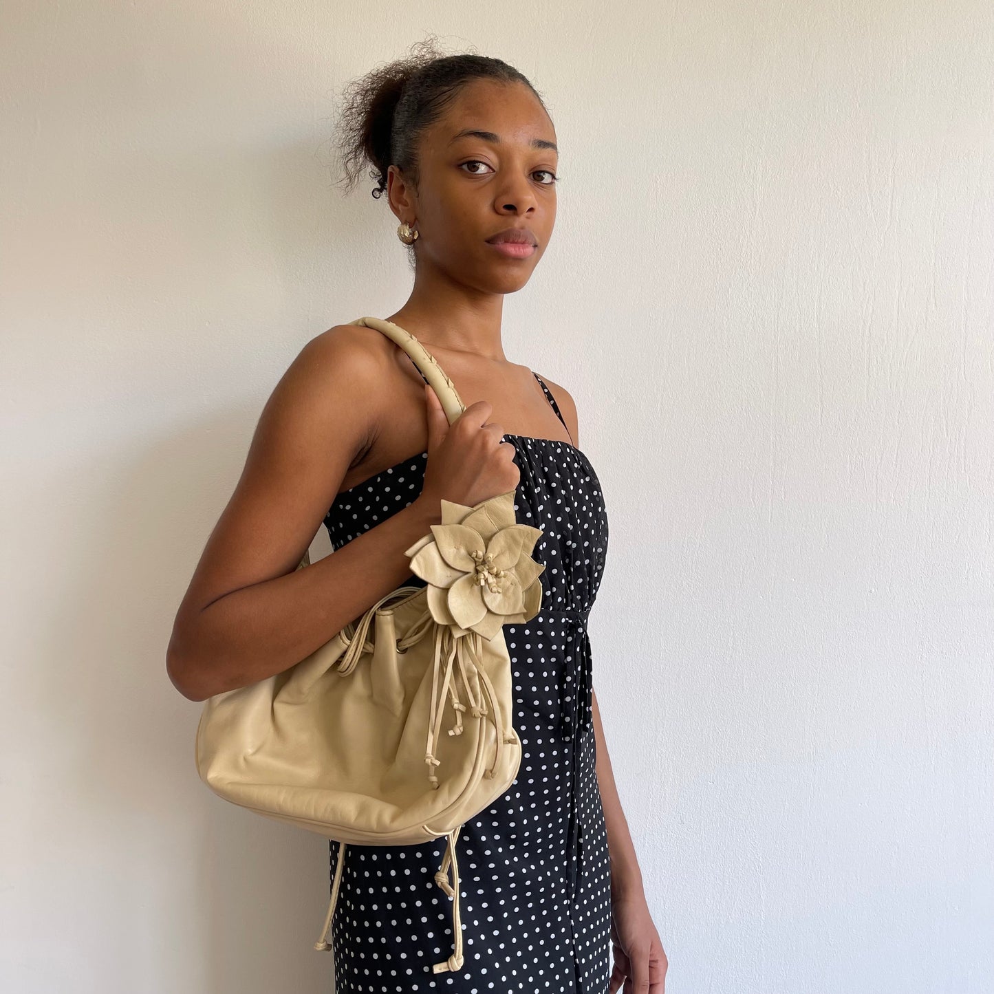 Cream floral y2k bag