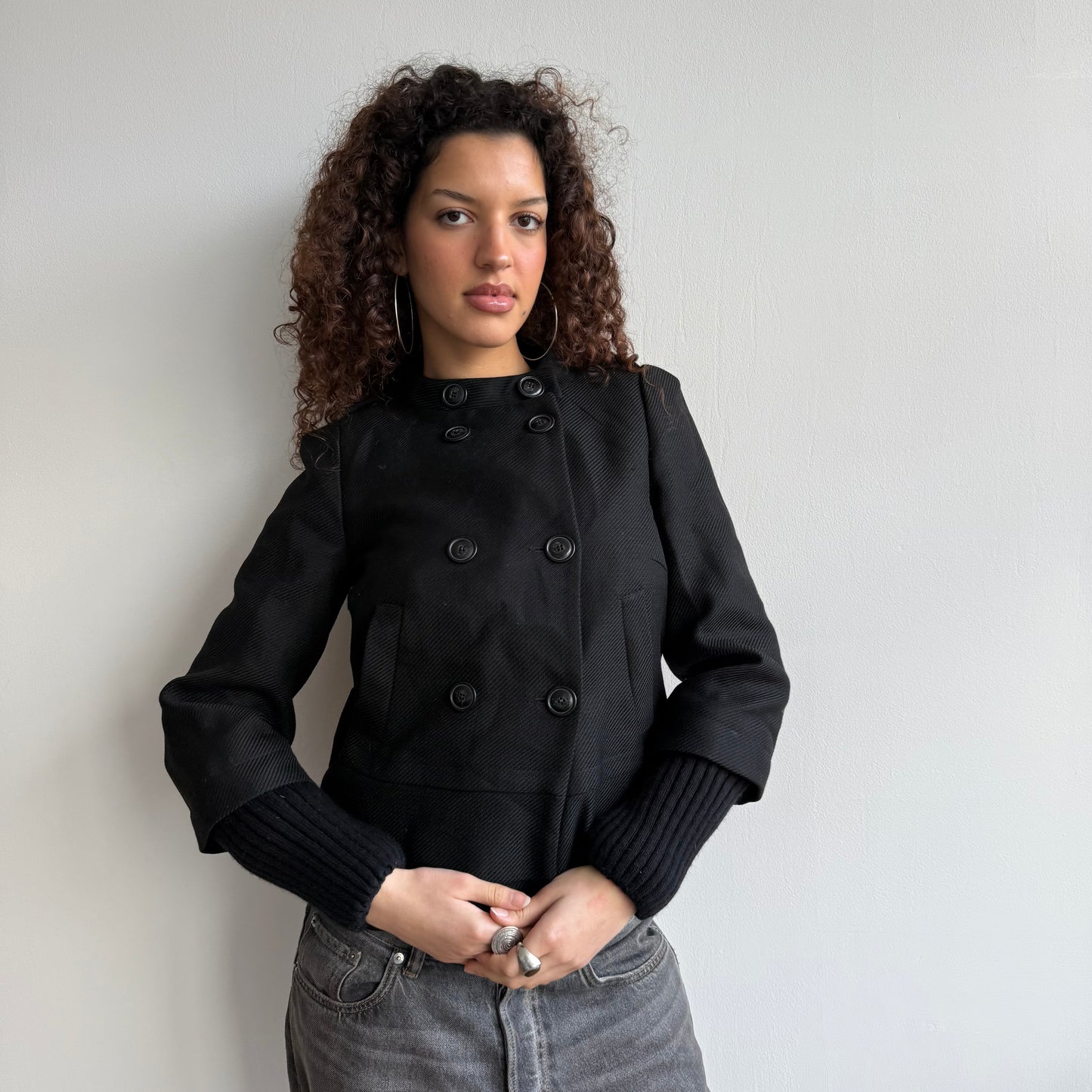 Bi-material peacoat - Size S