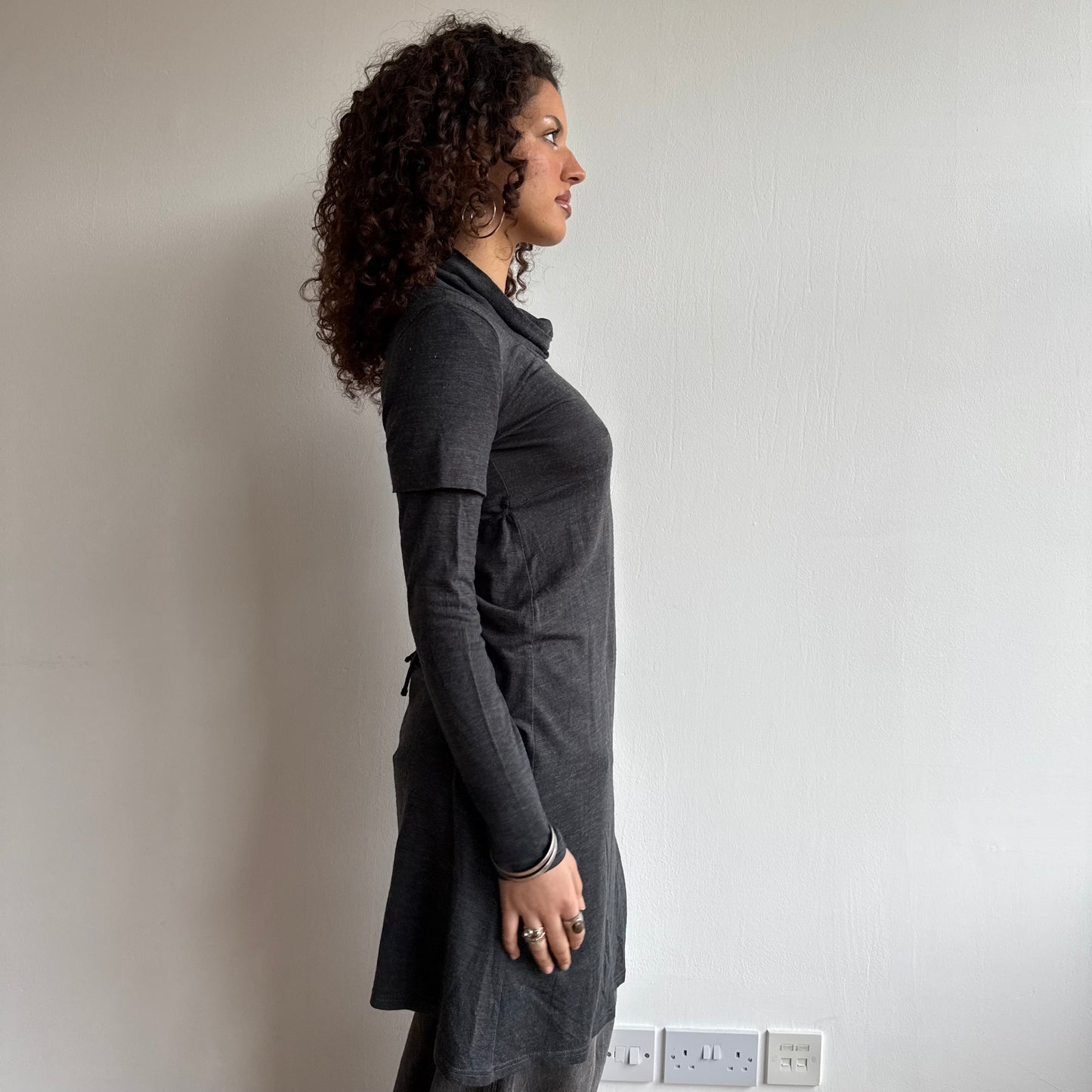 Grey roll neck dress - Size S/M