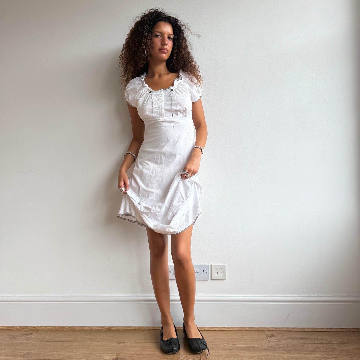 Cop Copine white milkmaid dress - Size M
