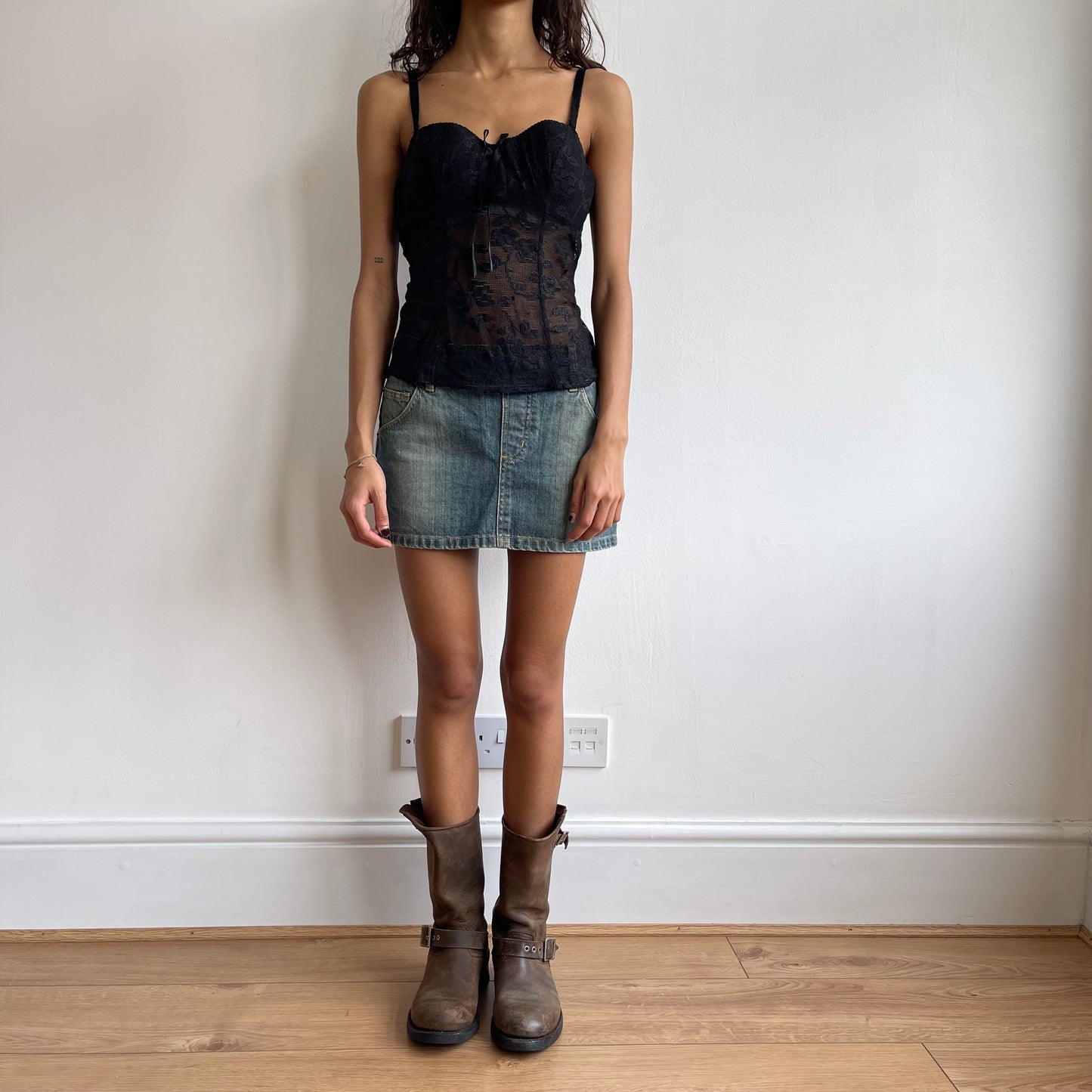Black lace bustier - Size S