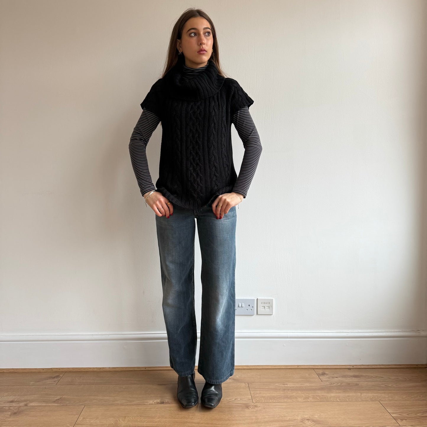 Chunky cable knit roll neck - Size M