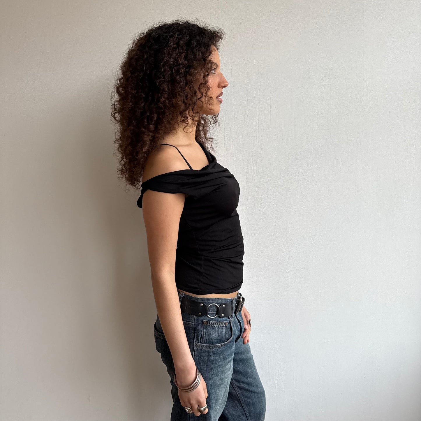 Black slouchy cowl neck - Size S