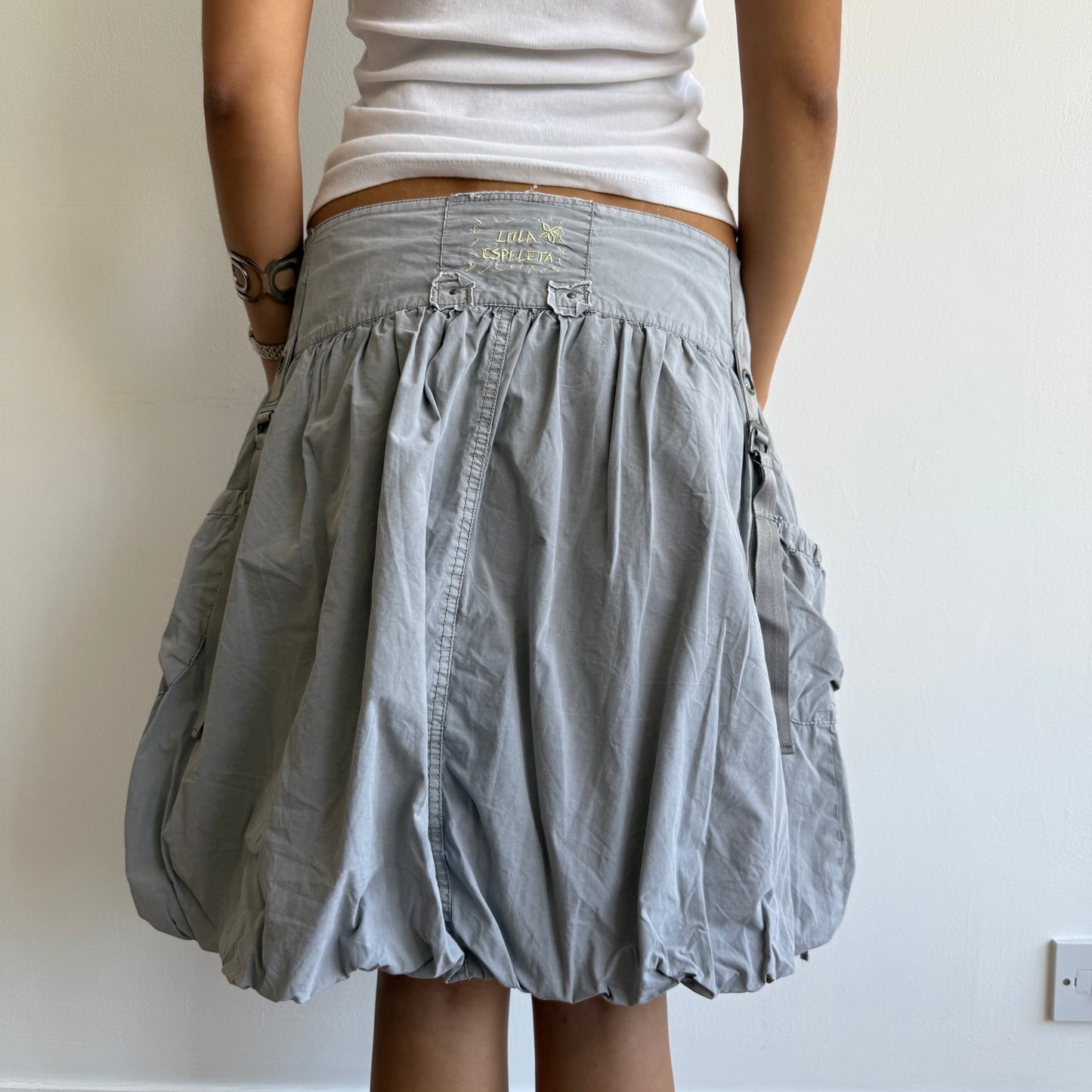 Grey cargo bubble skirt - Size M