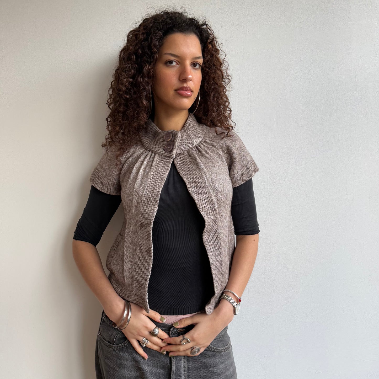 Brown knit Cardi - Size S