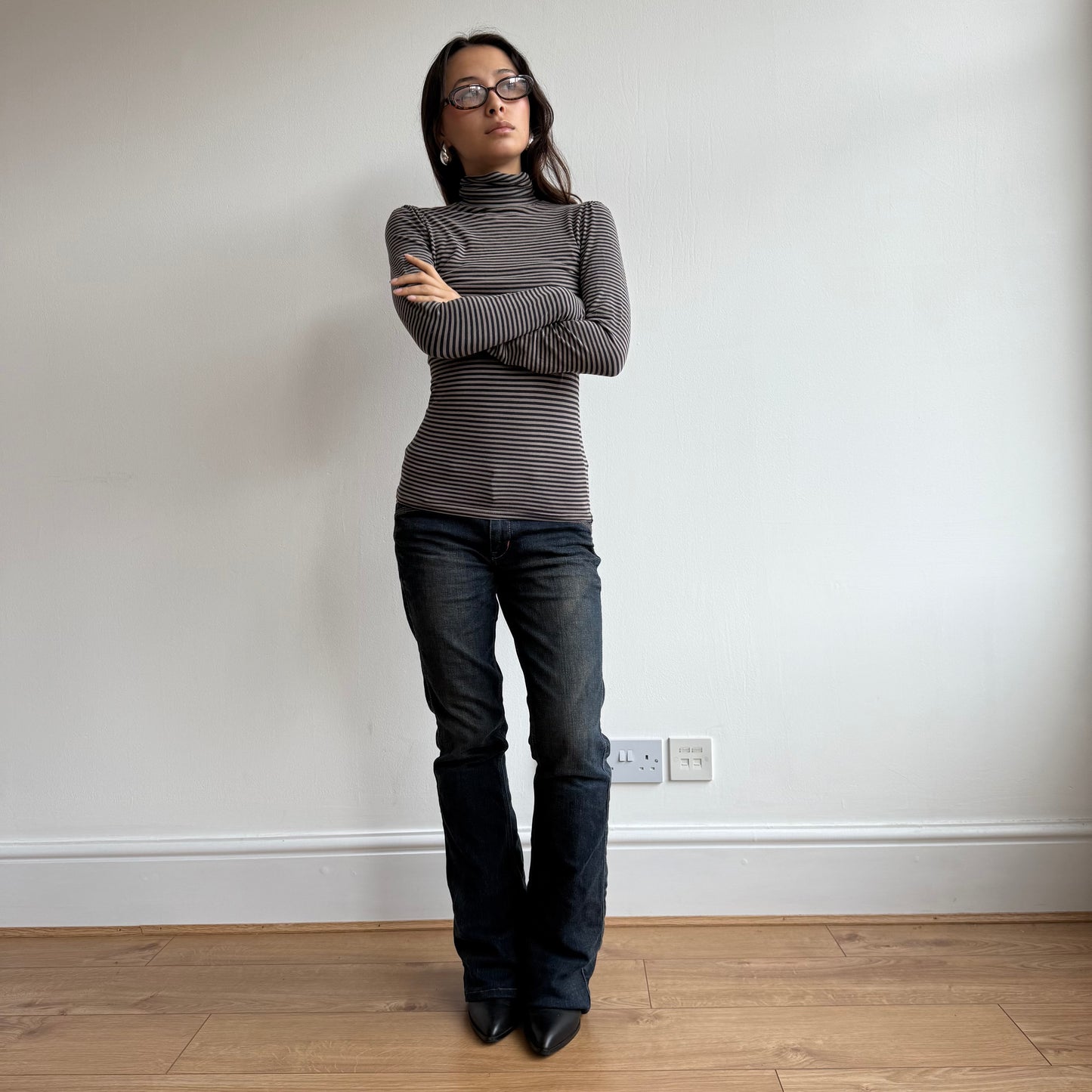 Brown striped roll neck - Size S