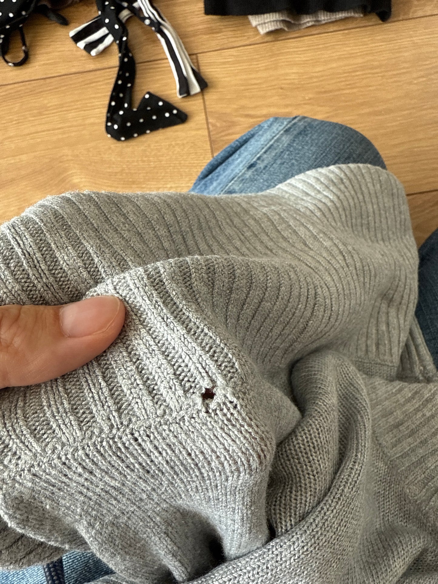 Light grey slouchy knit jumper - Size S