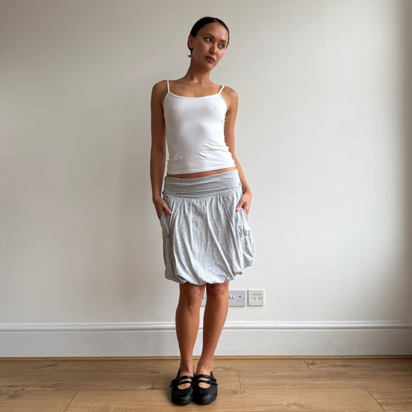 Grey midi bubble skirt - Size S