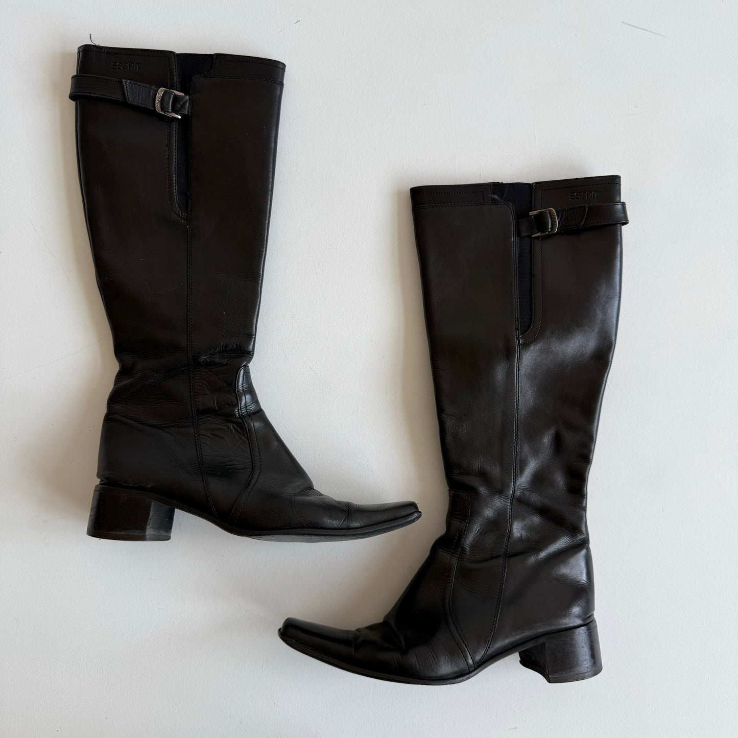 Black leather 90’s boots - Size EU40