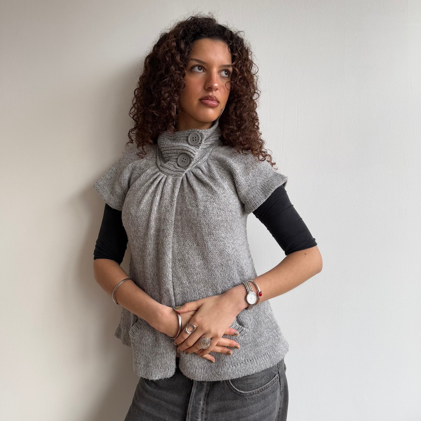 Grey knit Cardi - Size S
