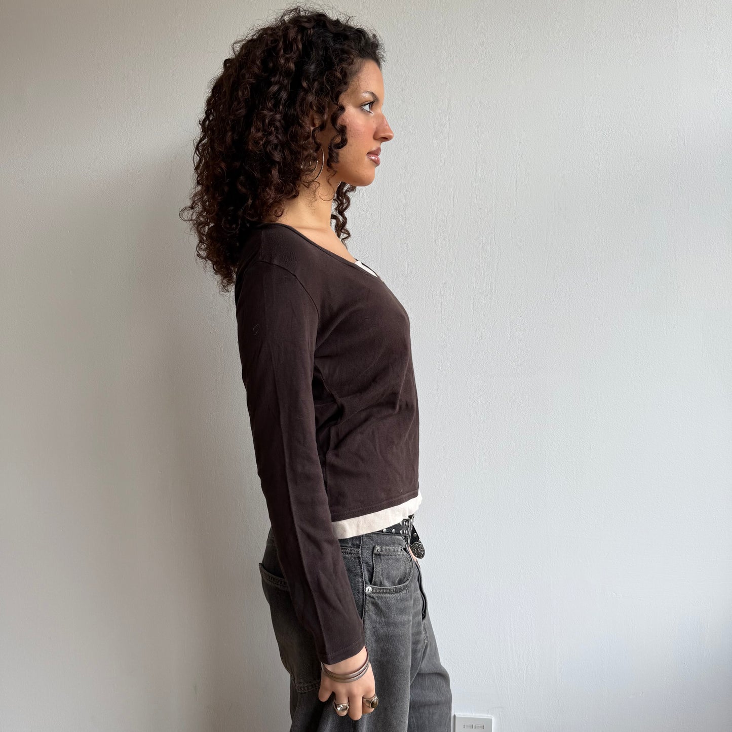 Brown long sleeve top - Size M