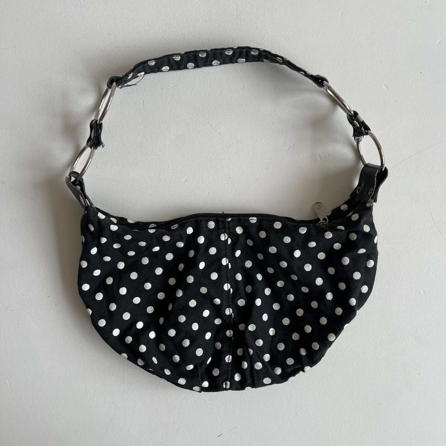 Black polka dot mini bag
