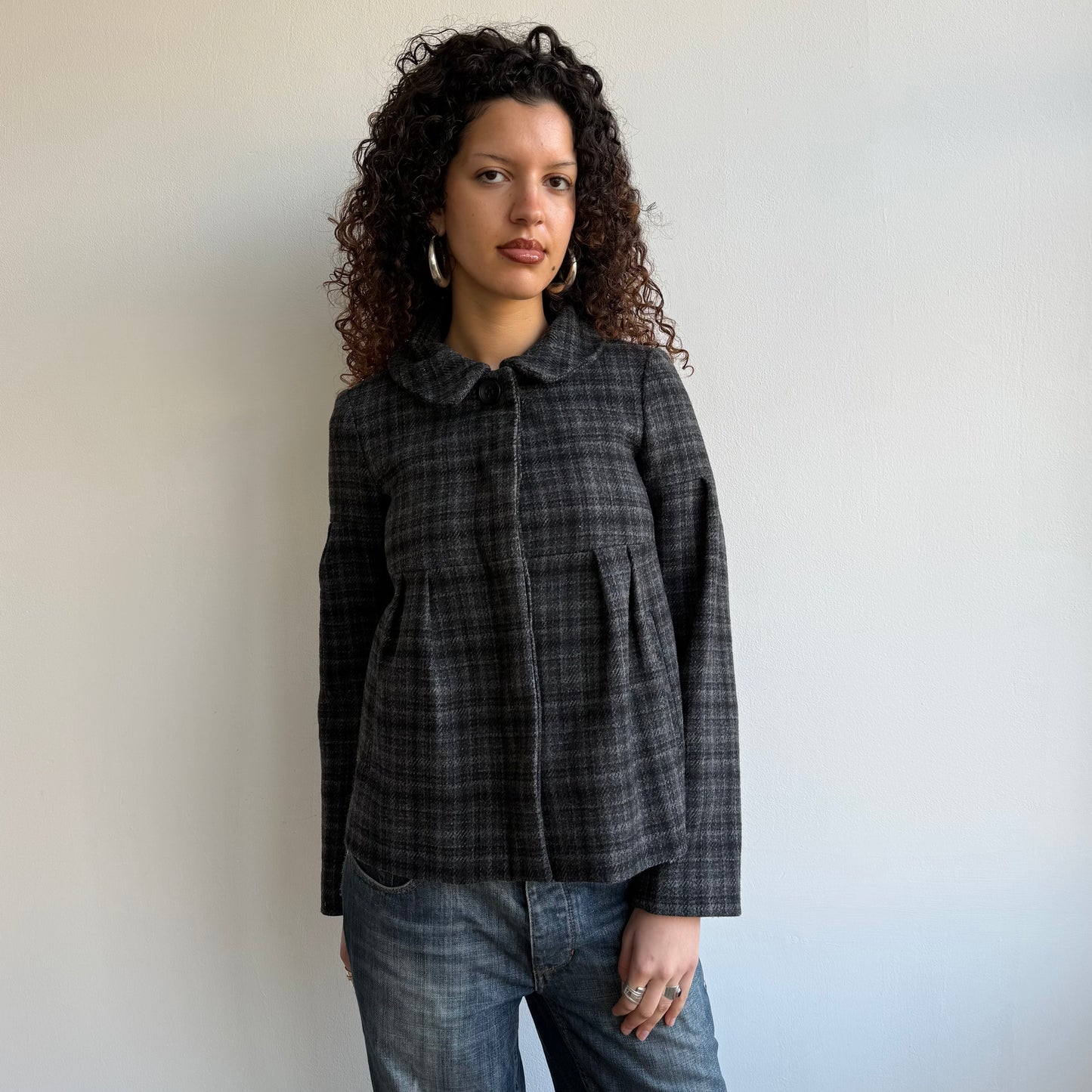 Plaid wool peacoat - Size XS/S