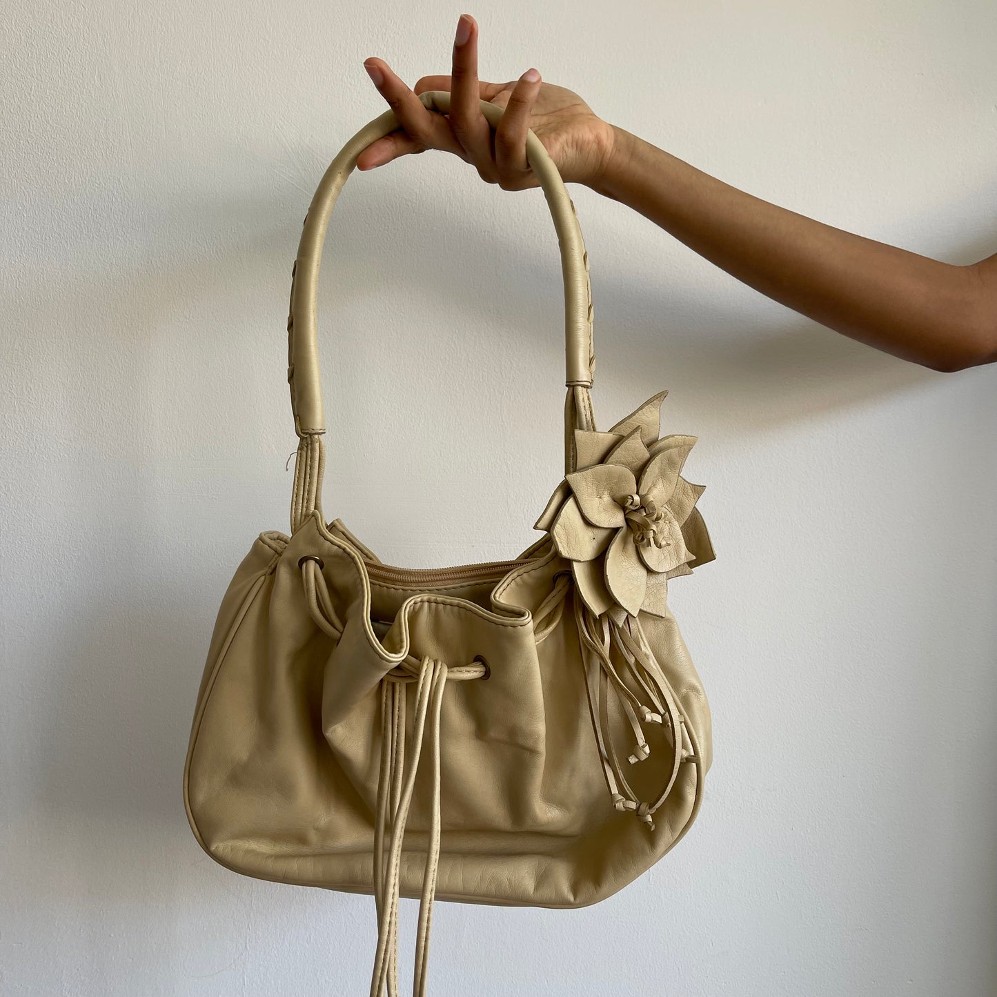 Cream floral y2k bag