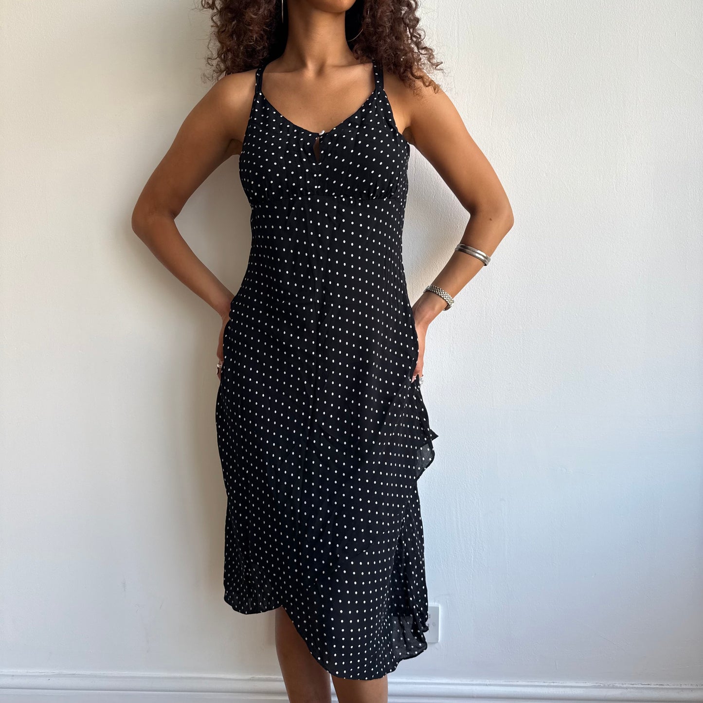 Polka dot keyhole dress - Size S