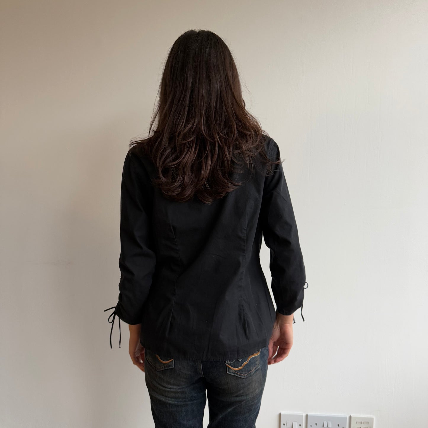 Black bow shirt - Size M