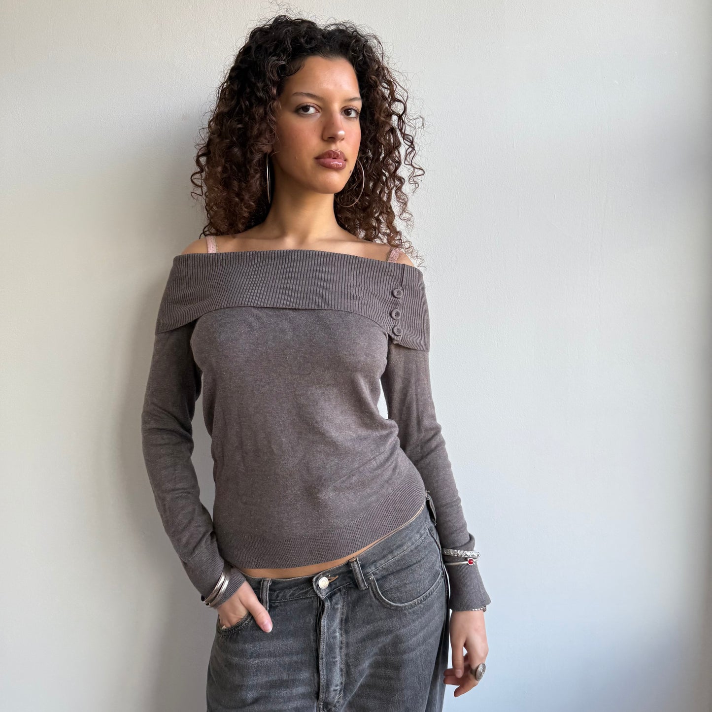 Brown bardot knit - Size S/M