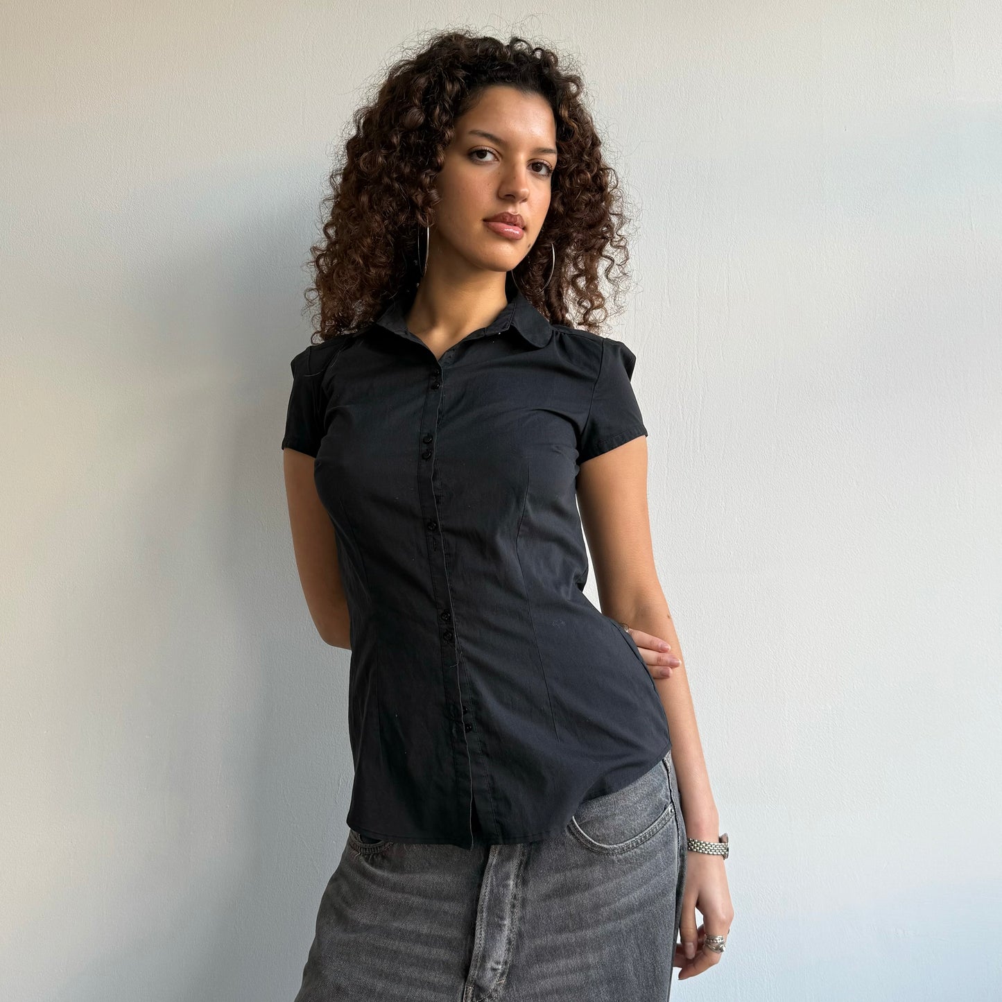 Black short sleeve shirt - Size S
