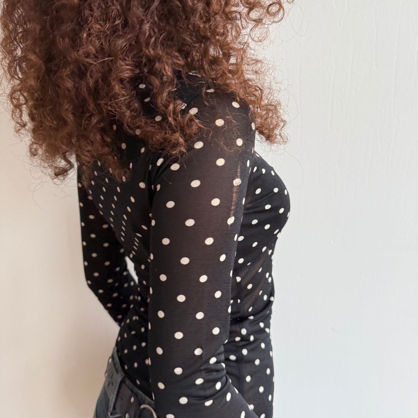 Polka dot mesh top - Size S