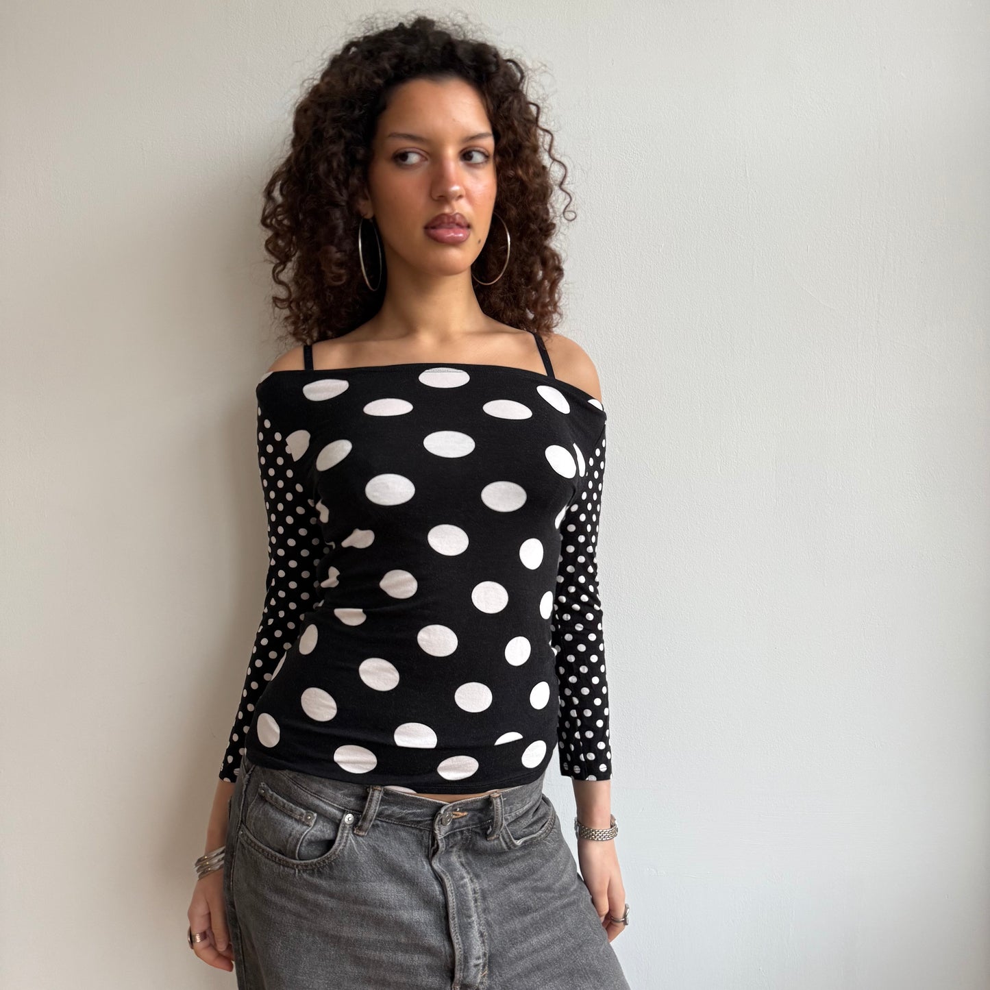 Polka dot 3/4 sleeve top - Size M