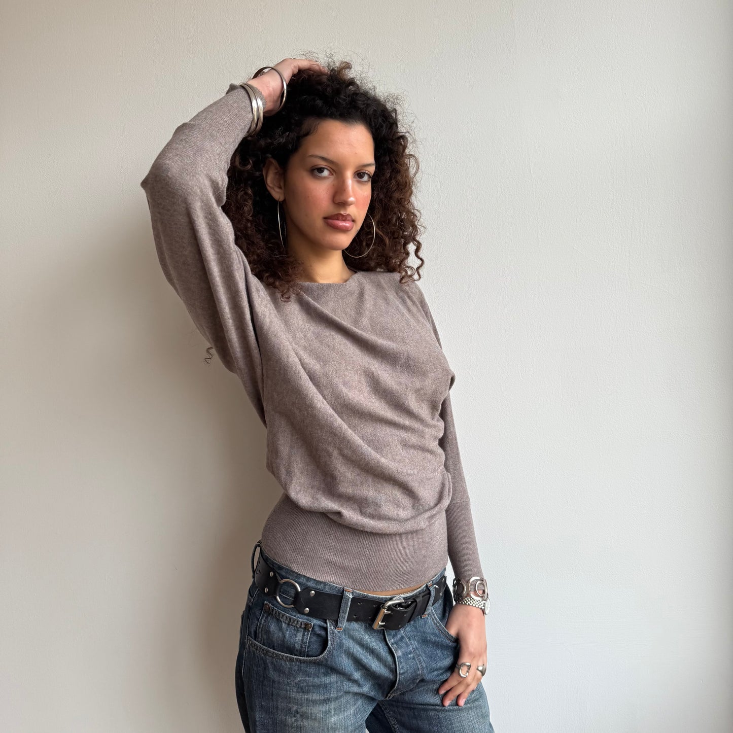 Taupe slouchy knit - Size S