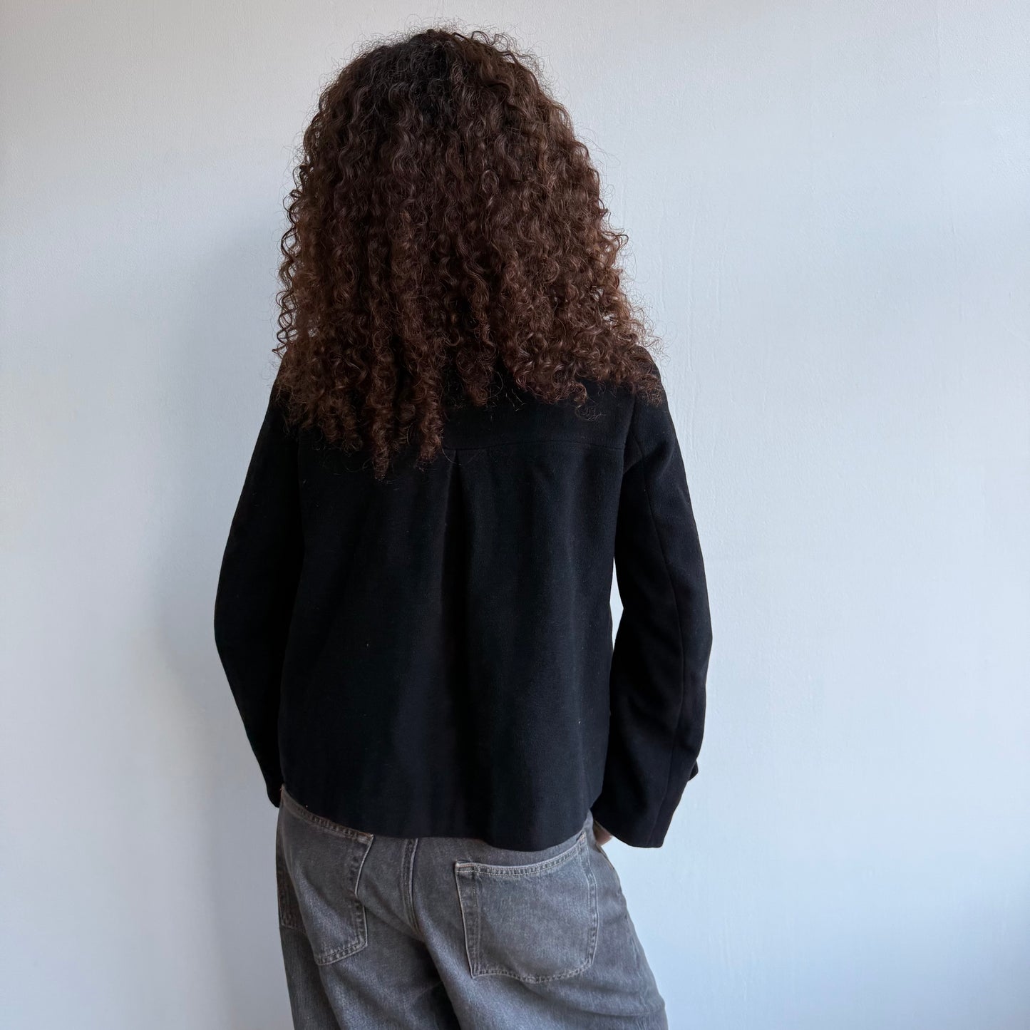 Black button peacoat - Size S