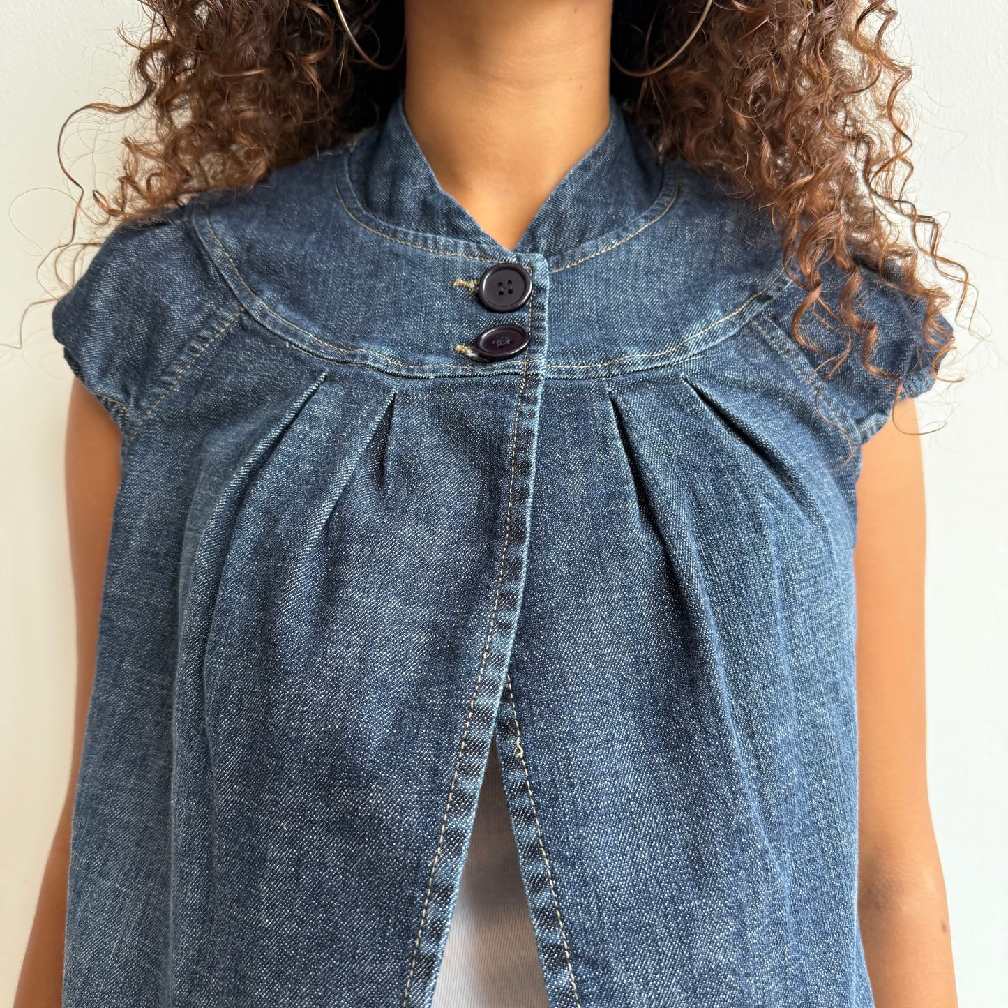 Denim short sleeve peacoat - Size M