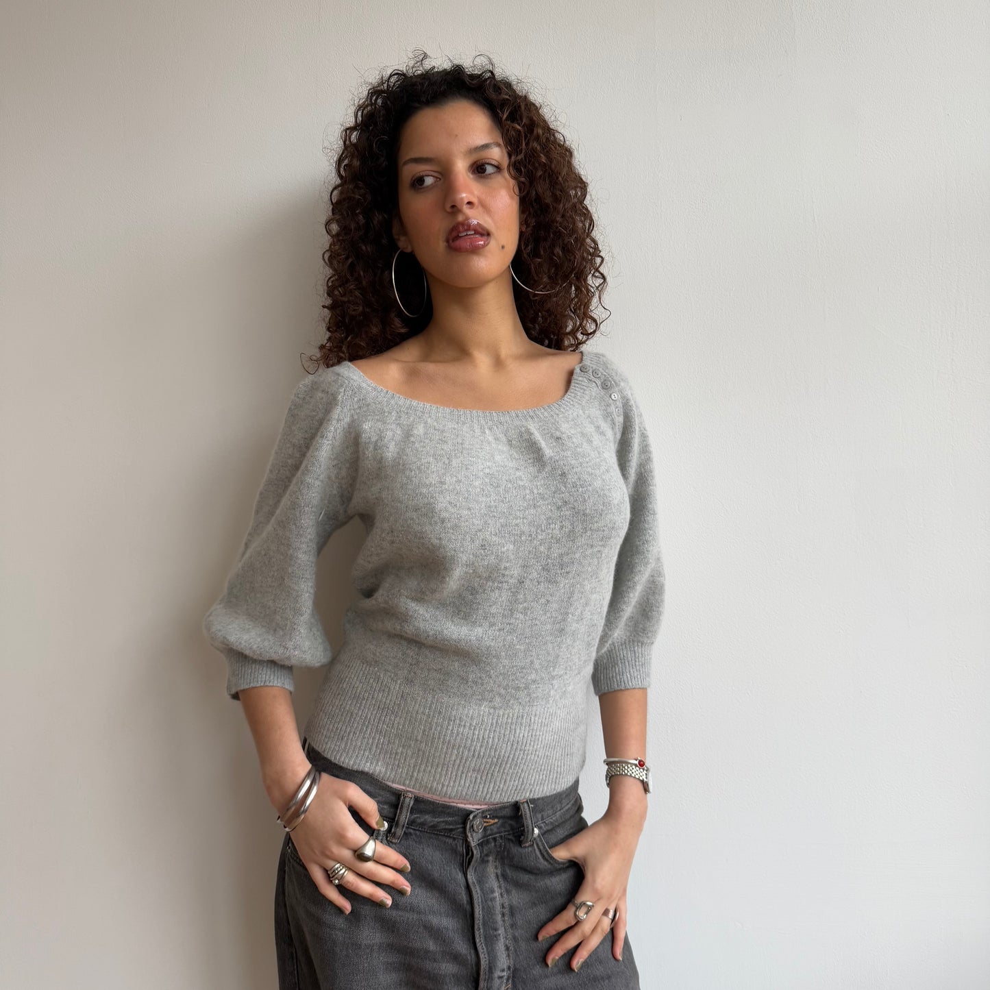 Grey batwing knit - Size S
