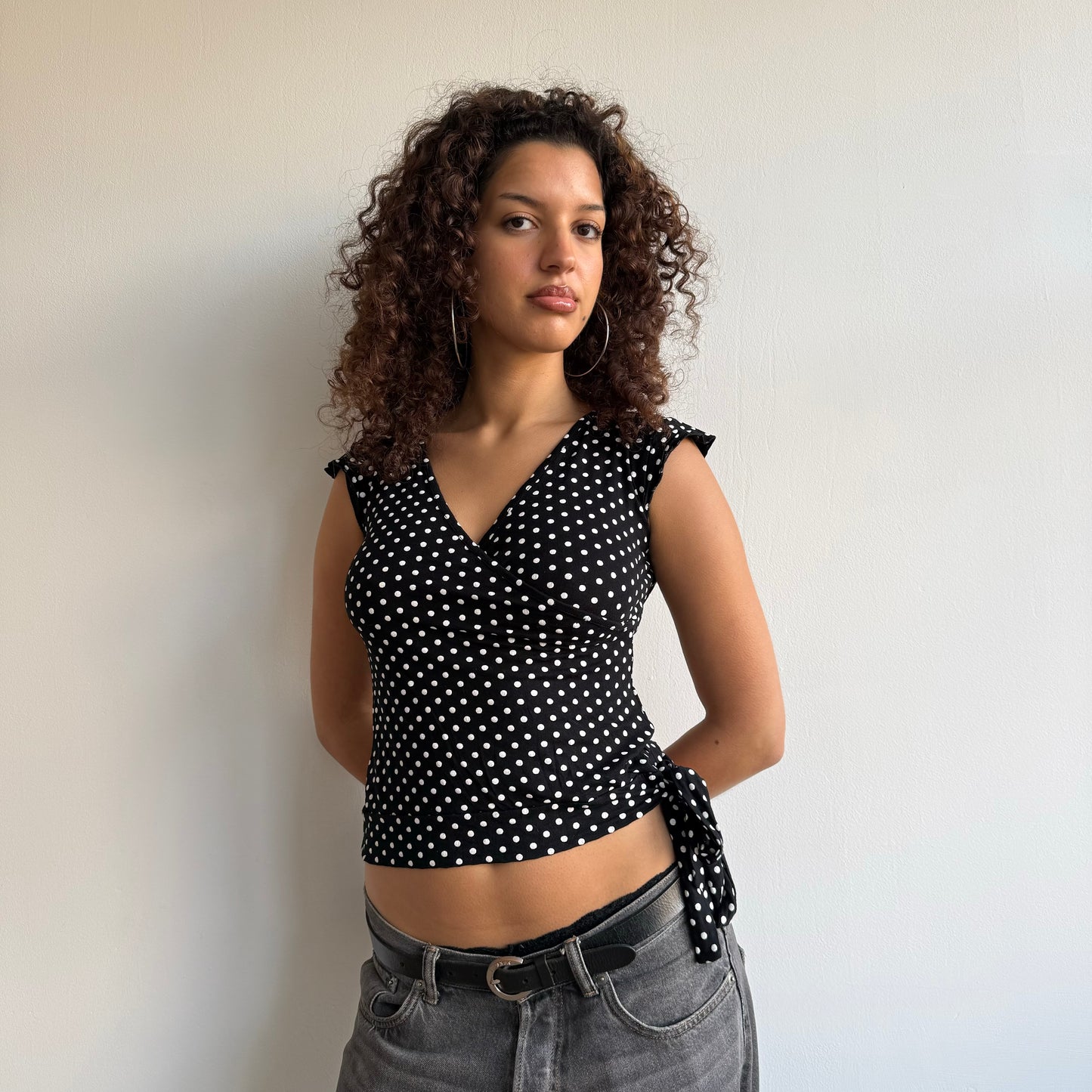 Polka dot wrap top - Size S