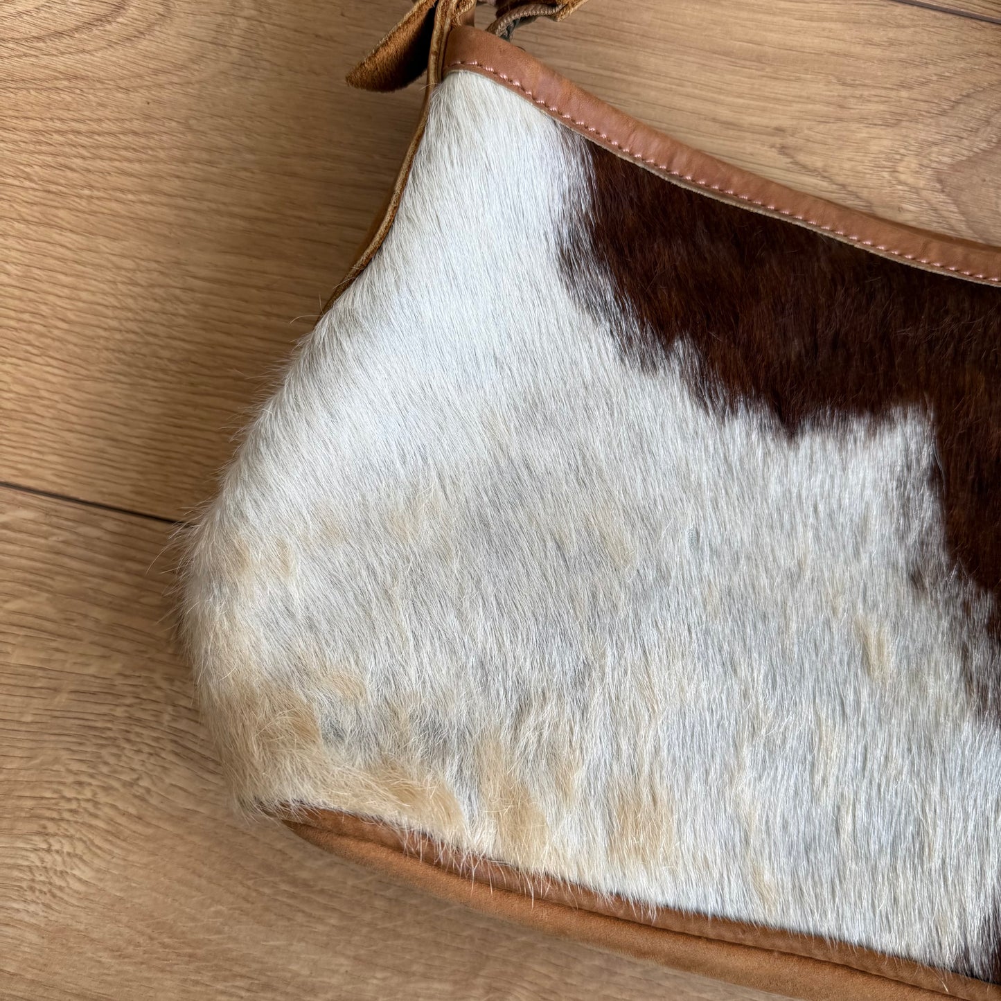 Leather cow print bag