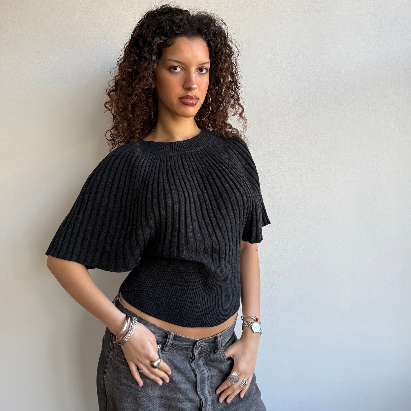 Grey batwing knit - Size S