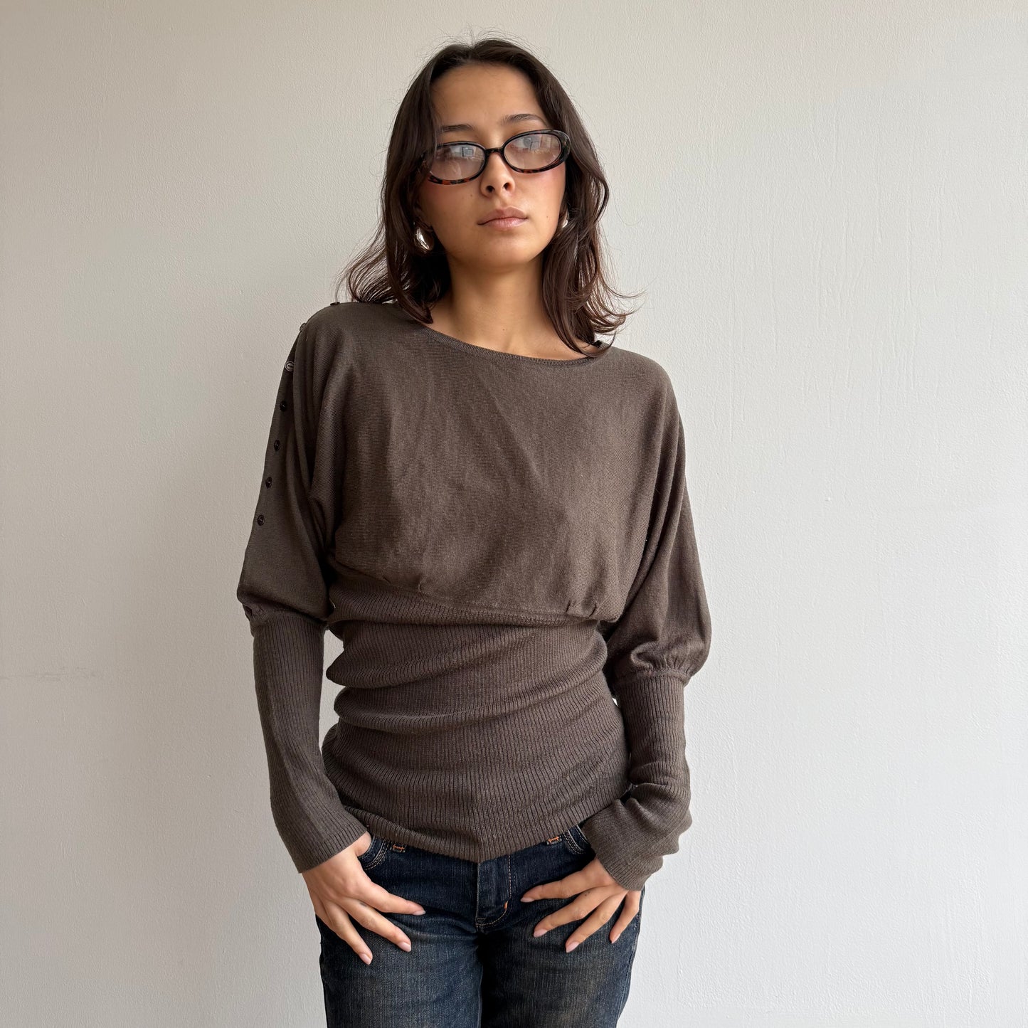 Brown slouchy jumper - Size S
