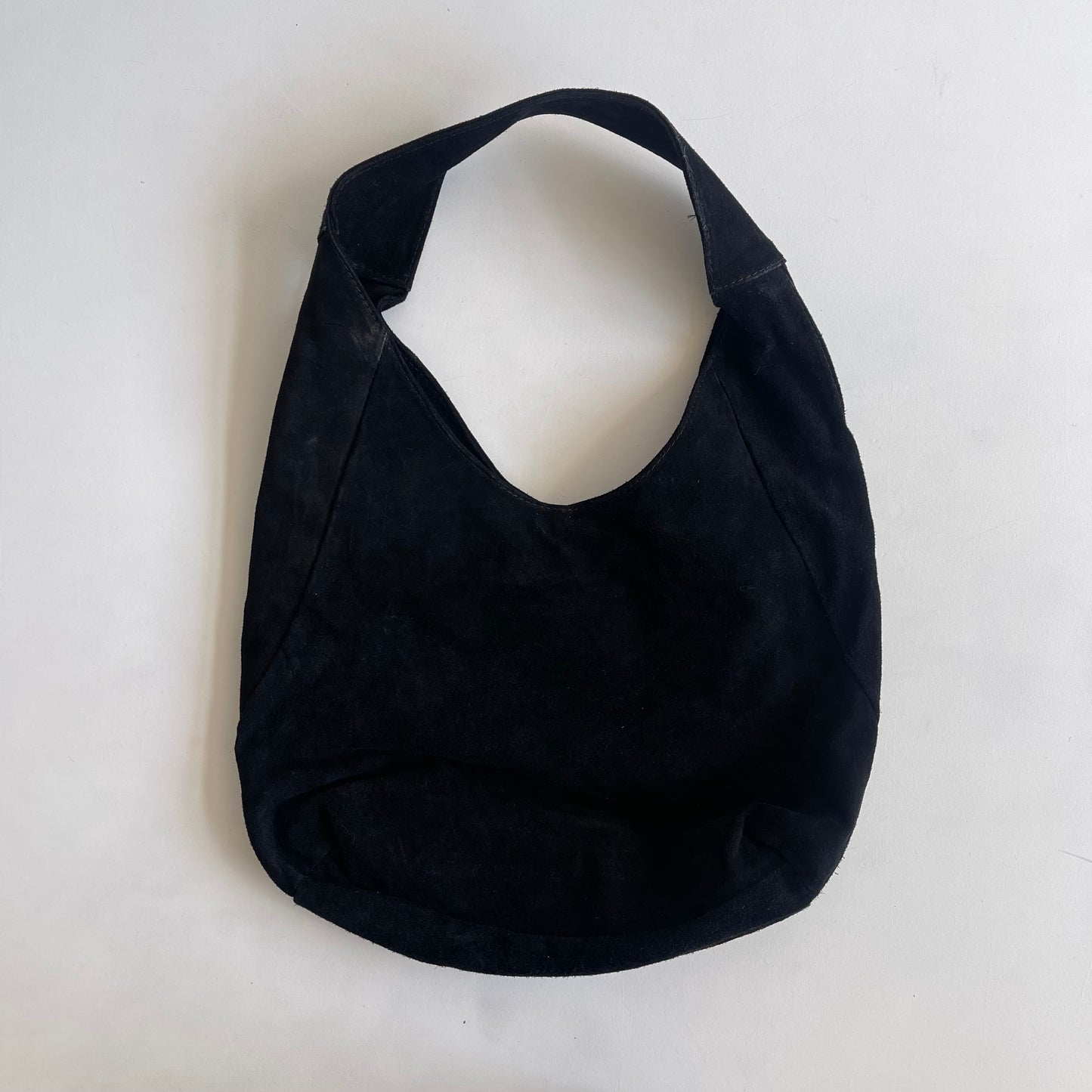 Black boho suede bag - O/S