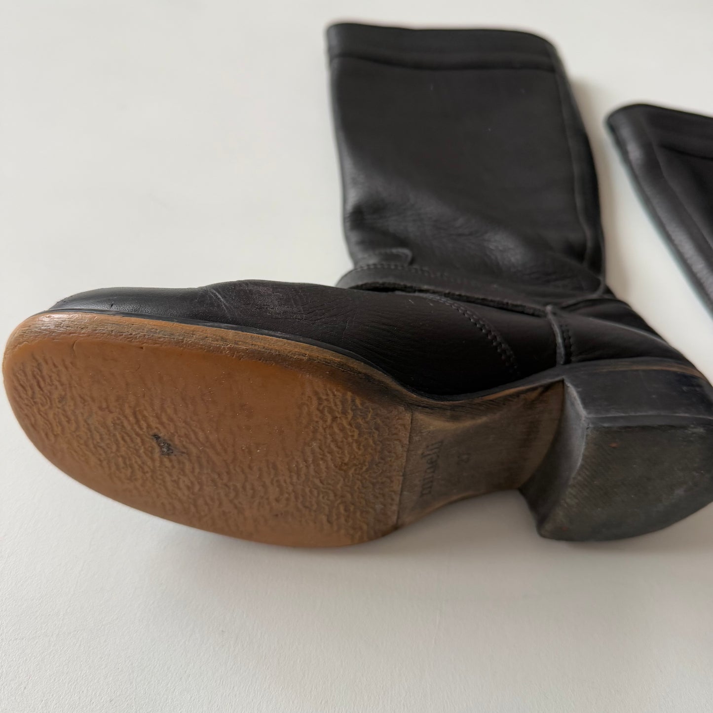 Black leather boots - Size UK4