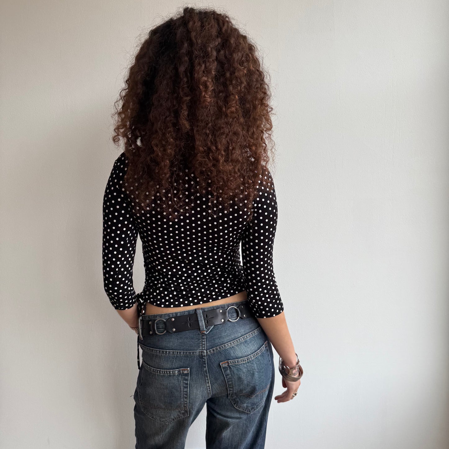 Polka dot 3/4 sleeve top - Size S