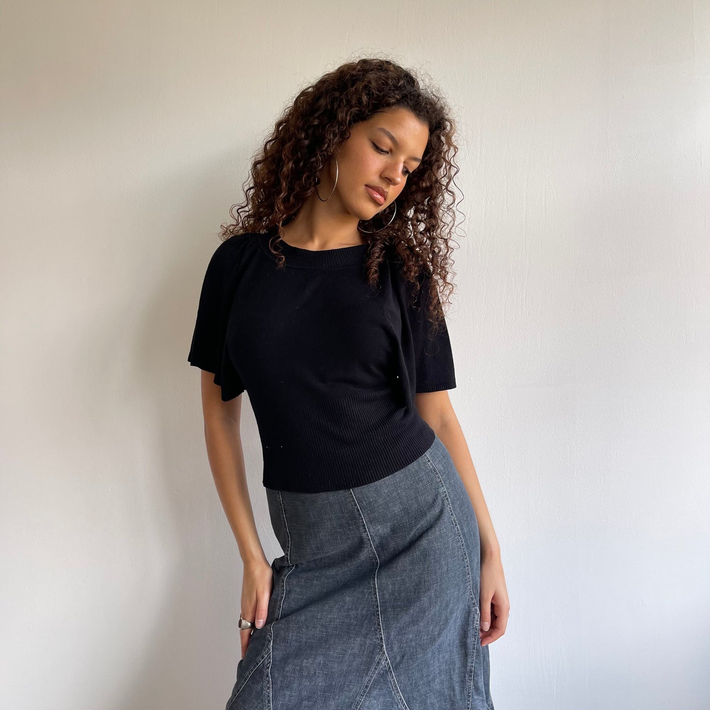 Black wide sleeve jumper - Size S