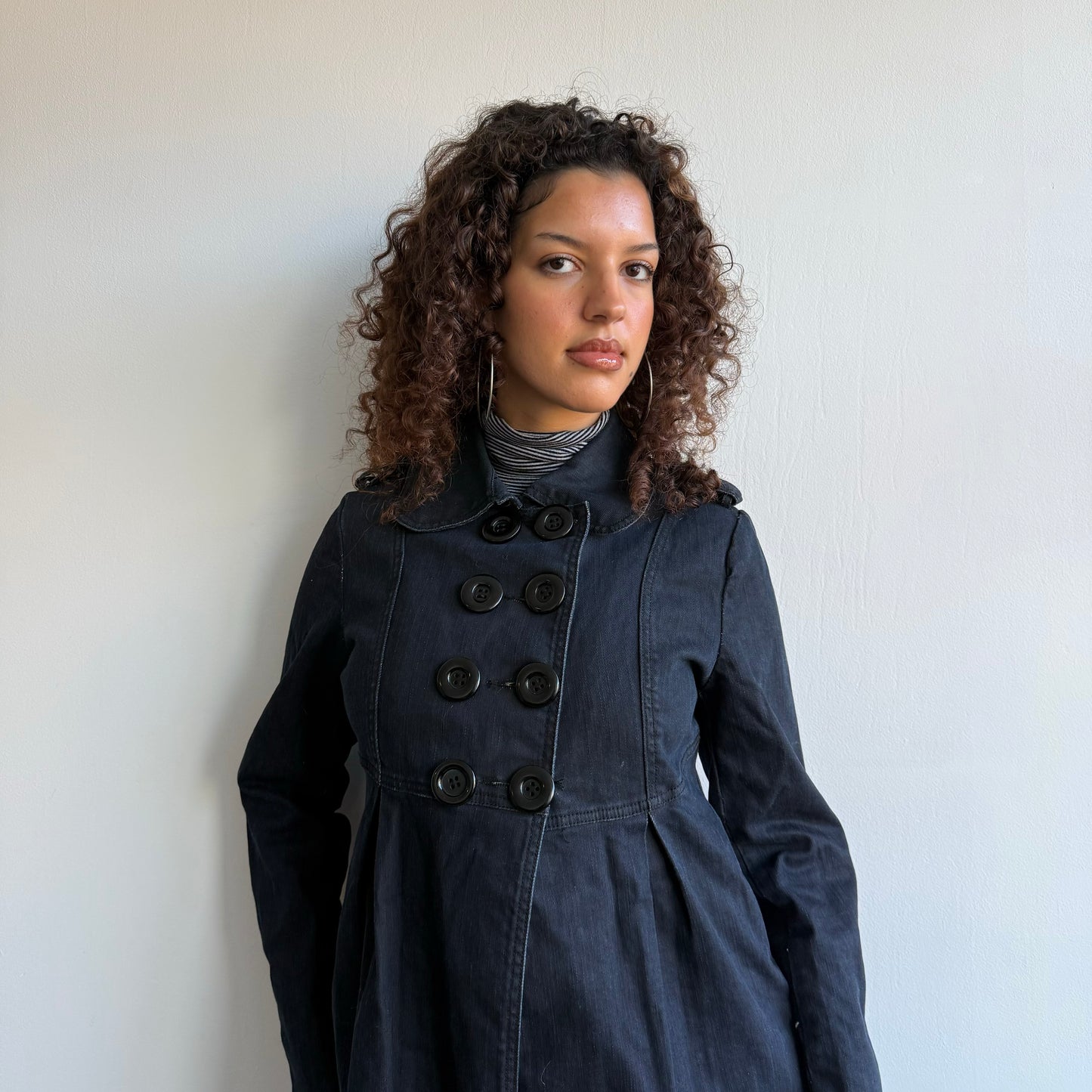 Dark wash denim peacoat - Size S