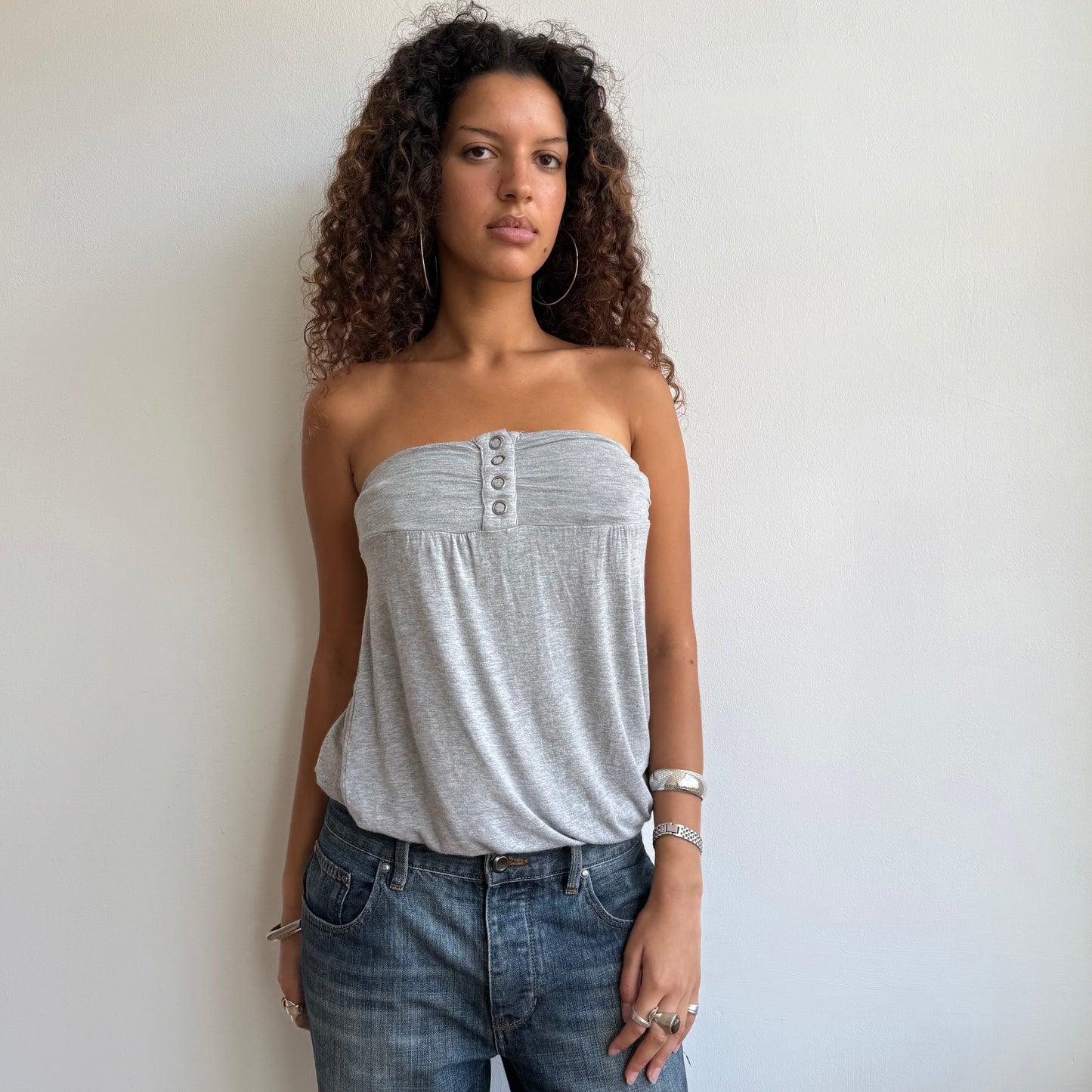 Grey button bandeau - Size S