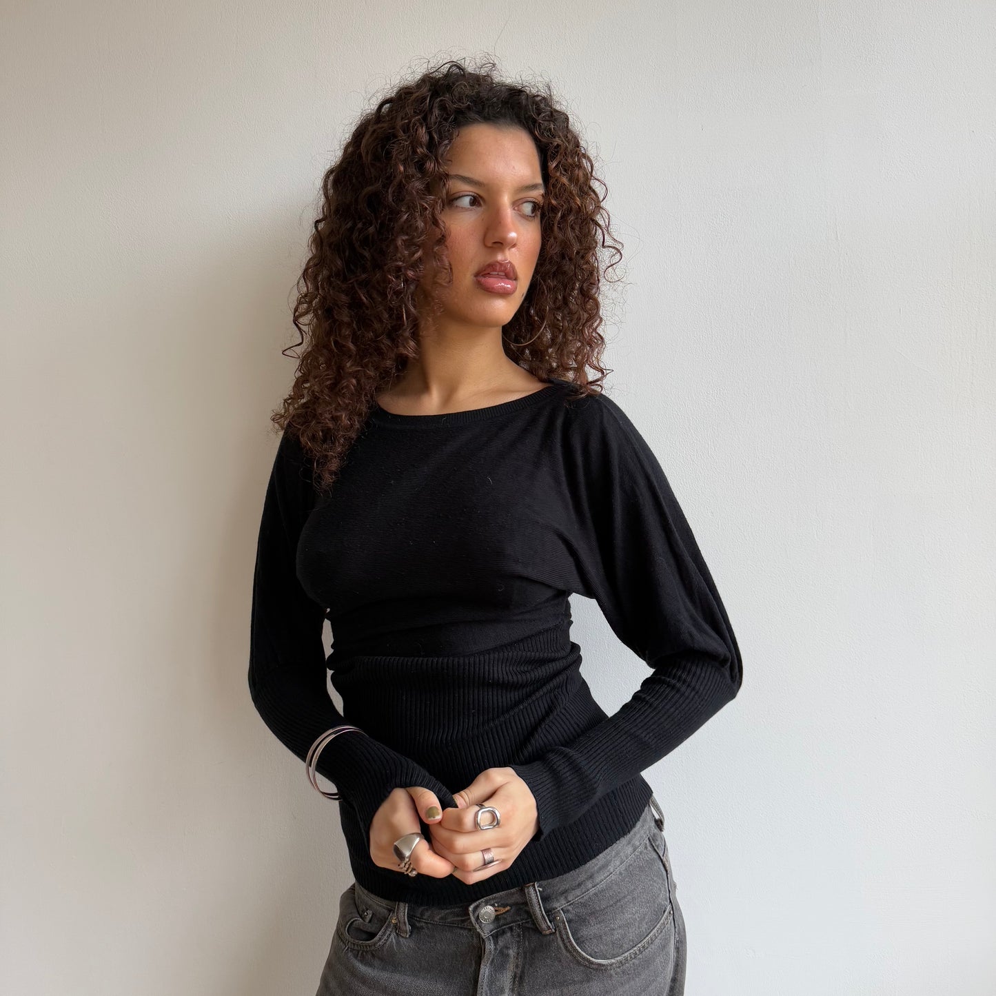 Black slouchy knit - Size M