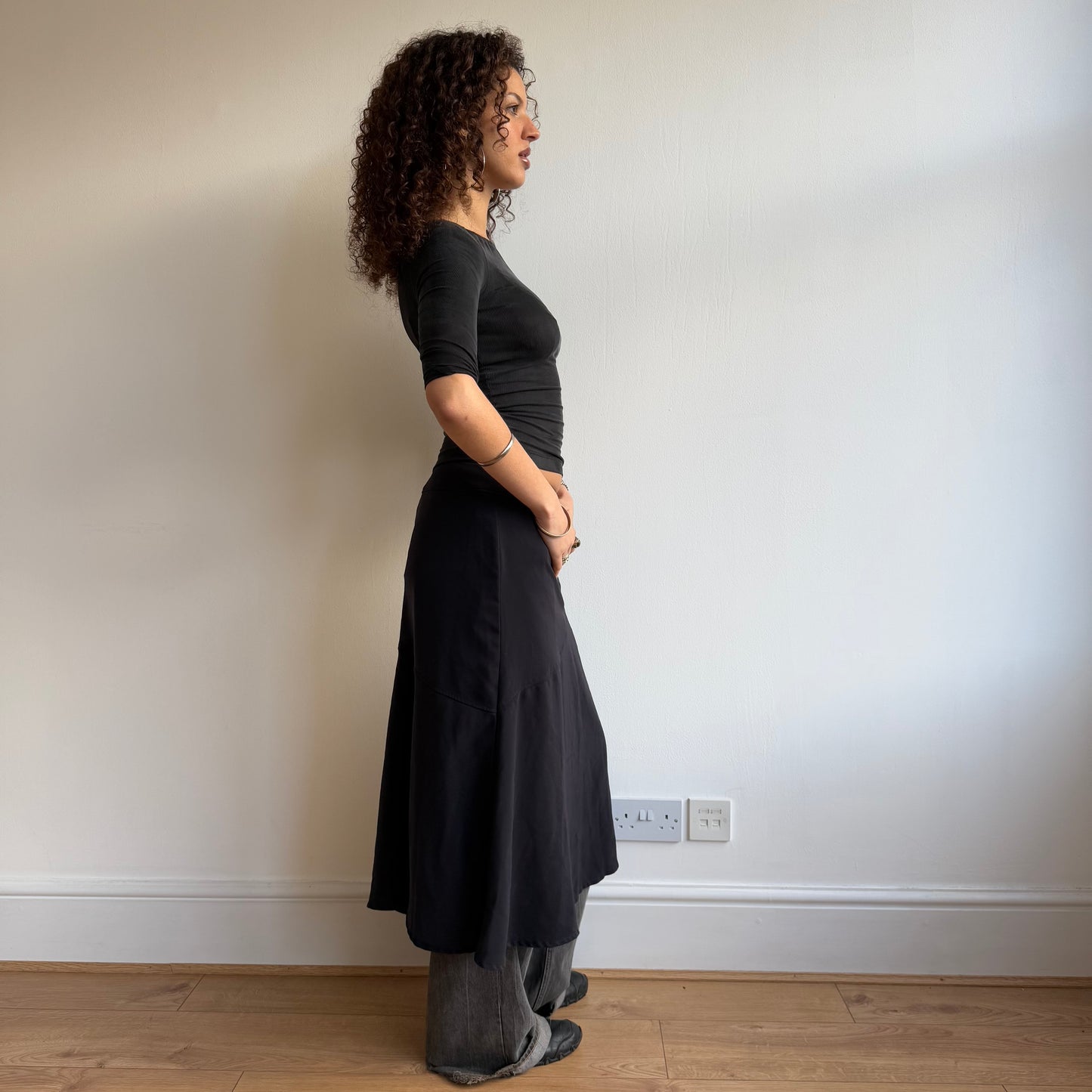 Navy midi skirt - Size L