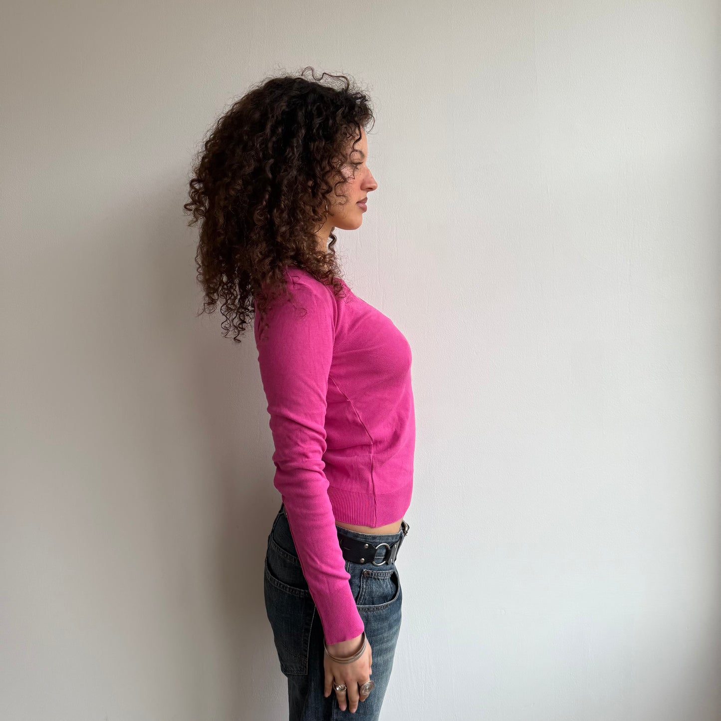 Pink v-neck knit - Size S