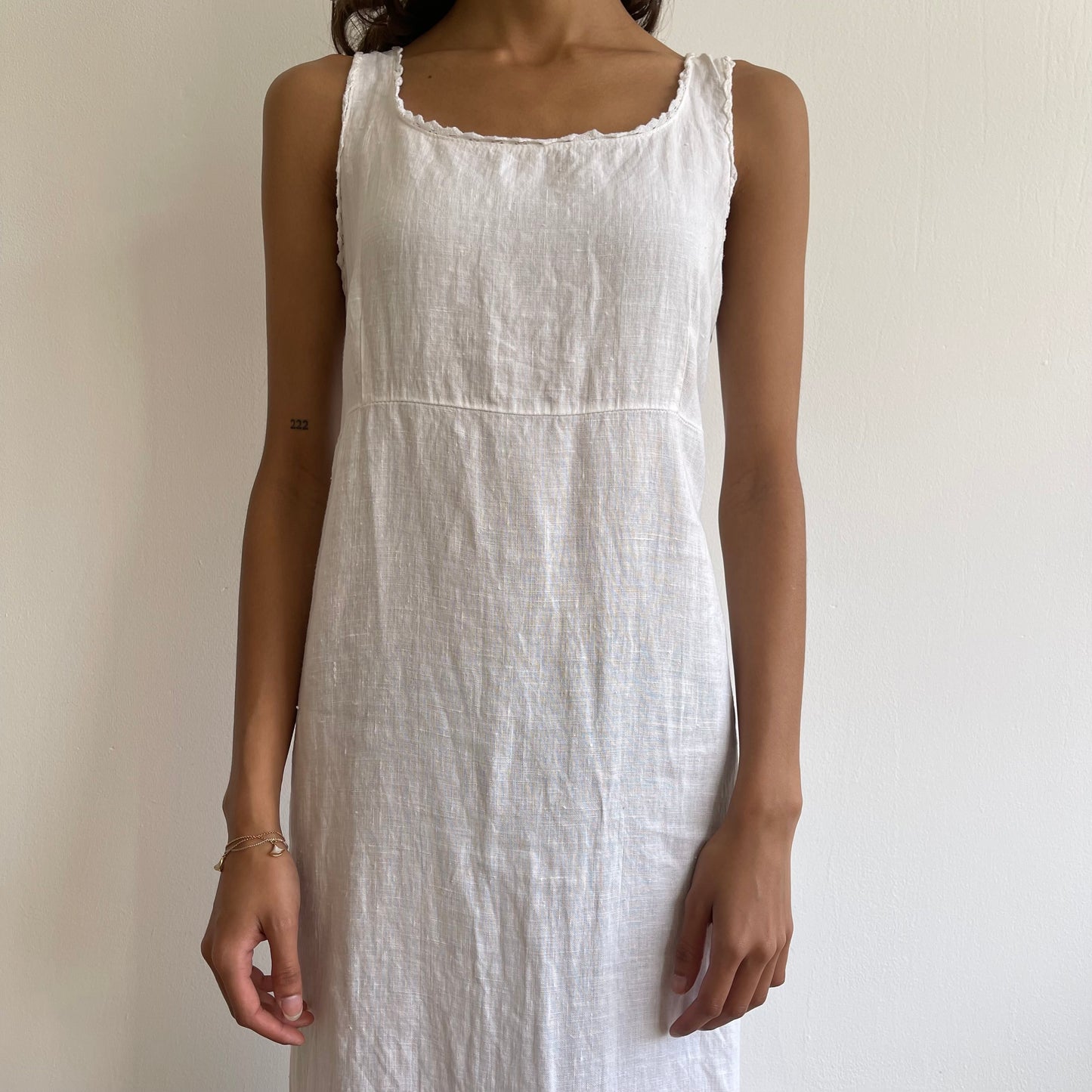 White linen maxi dress - Size M